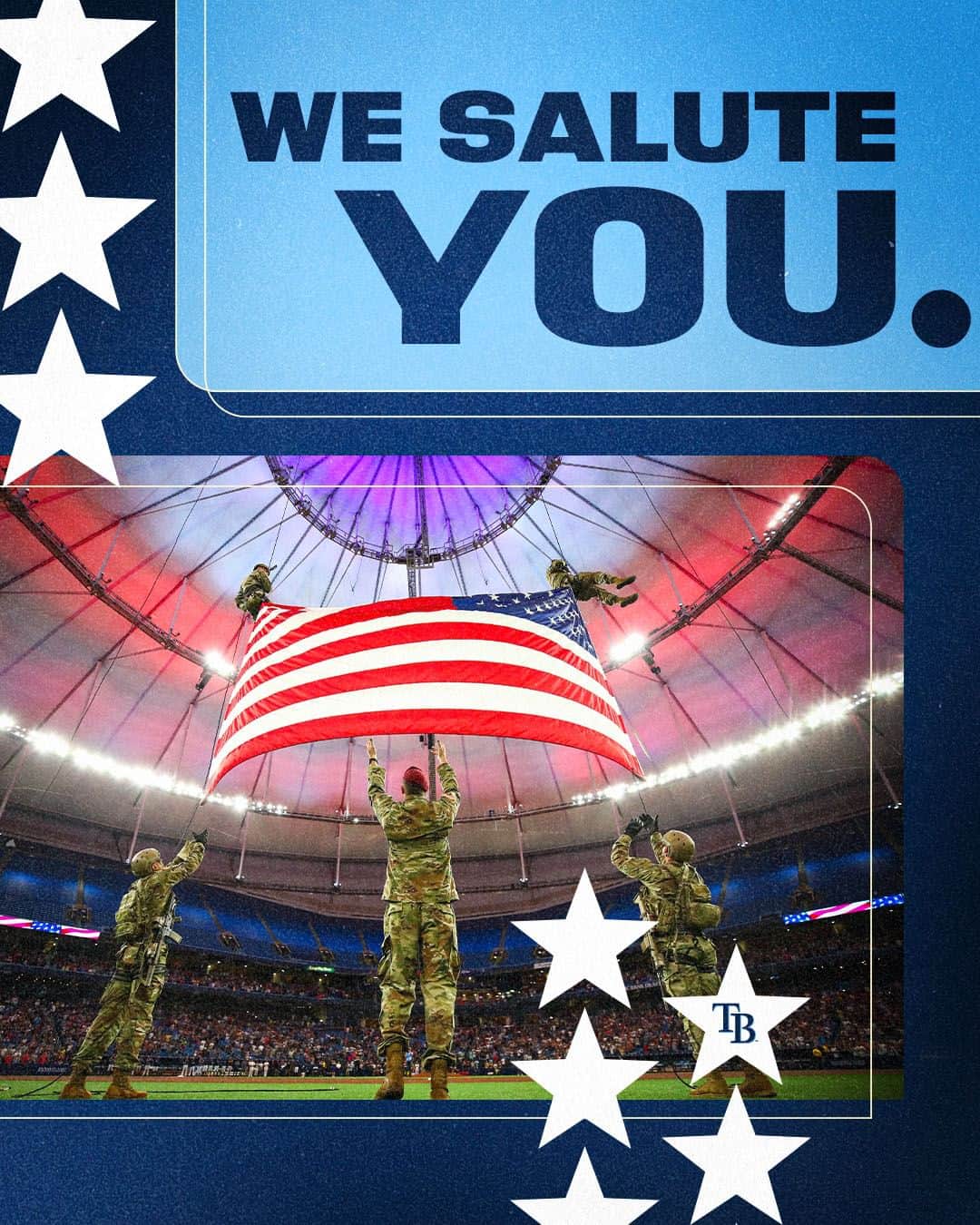 タンパベイ・レイズさんのインスタグラム写真 - (タンパベイ・レイズInstagram)「We honor and thank all those who dedicate their lives to serving our country. Happy Veterans Day 🇺🇸」11月12日 0時16分 - raysbaseball