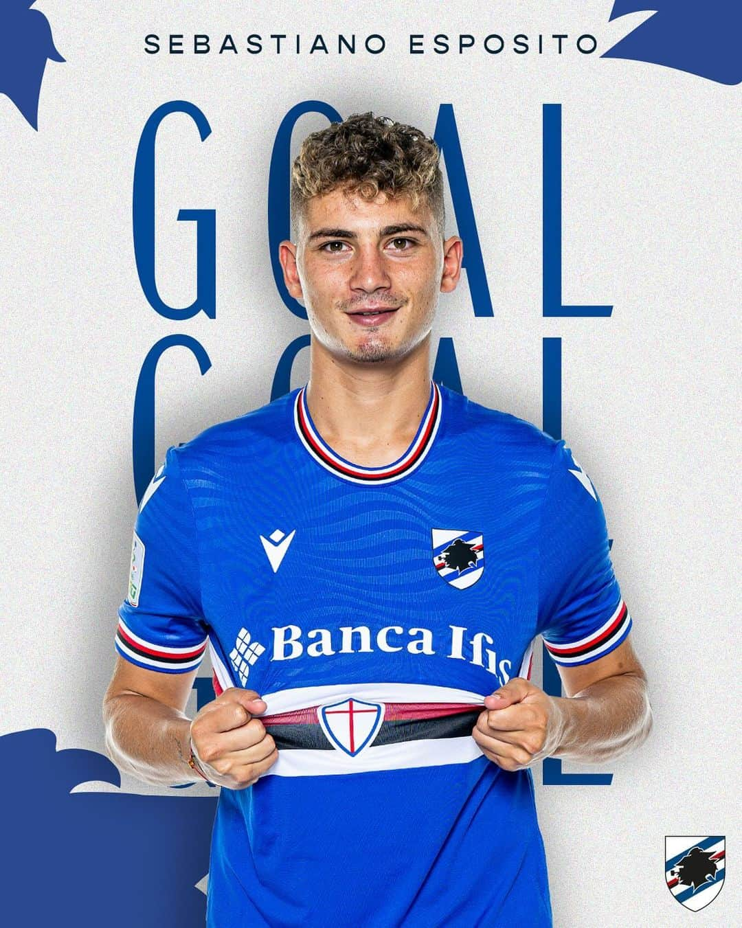 UCサンプドリアのインスタグラム：「⚽ GOOOOOOOOLLLLLL   31’ - SEBAAAAAA! #Esposito raccoglie l'assist di #DeLuca e supera Gagno con un pallonetto.    #ModenaSamp 0-1 | #SerieBKT   #ForzaDoria 🔵⚪️🔴⚫️⚪️🔵」