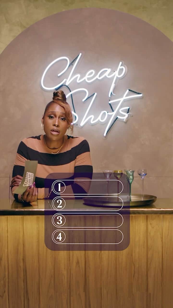 Cosmopolitanのインスタグラム：「We had Issa Rae rank some celeb-owned alcohol brands and things got...heated! 🔥 See the full vid at the link in bio. #CheapShots」