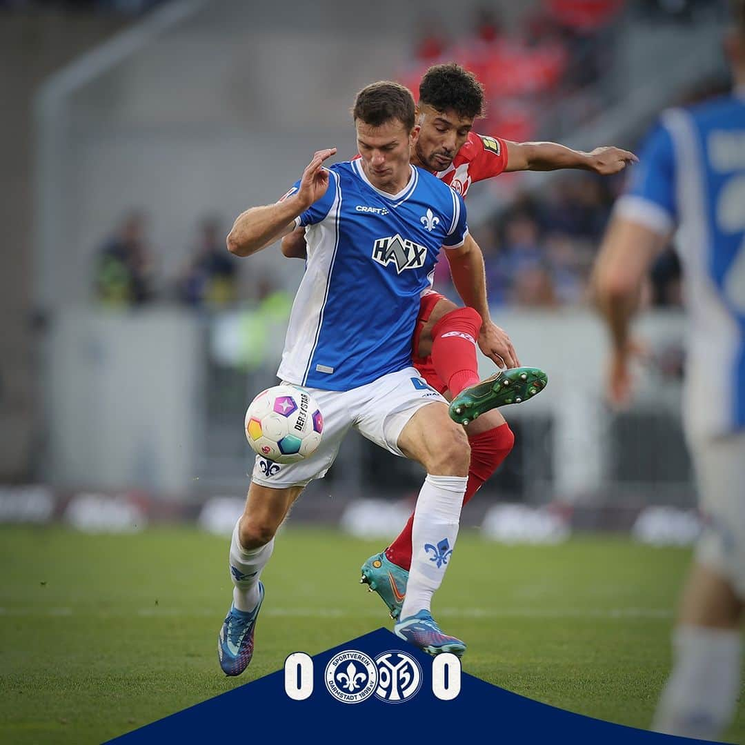 SVダルムシュタット98のインスタグラム：「Erstes Mal zu-Null in dieser Saison: Kein fußballerischer Leckerbissen, aber wir sacken einen Punkt gegen Mainz ein ➕ 1⃣ #sv98 #Lilien #SVDM05 #Bundesliga #Darmstadt」