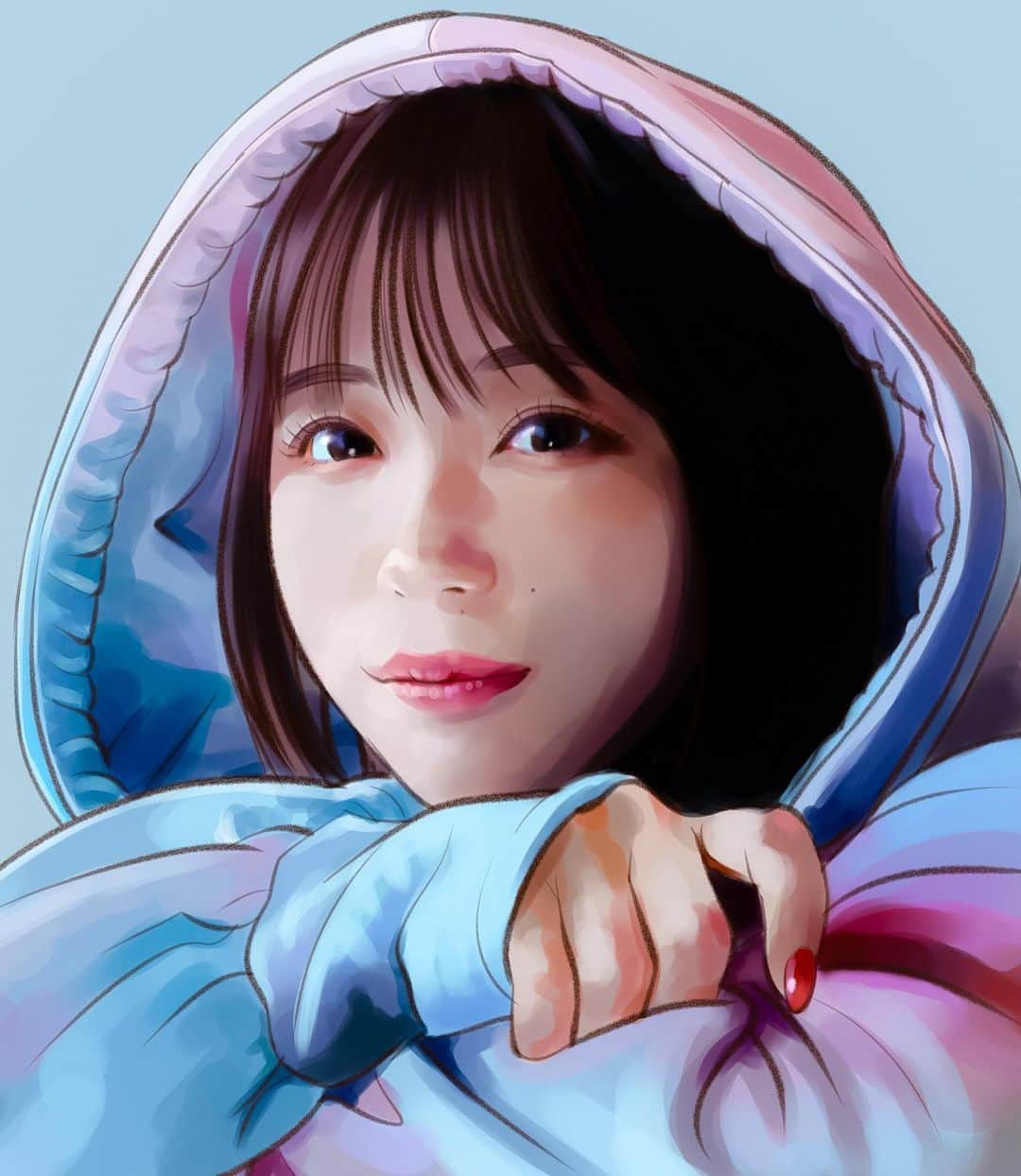 てらりんのインスタグラム：「『なえなのさん(@naenano0114 )』  #イラスト #イラストレーション #インフルエンサー #なえなの #illustration #portrait #art #drawing #influencer #naenano」