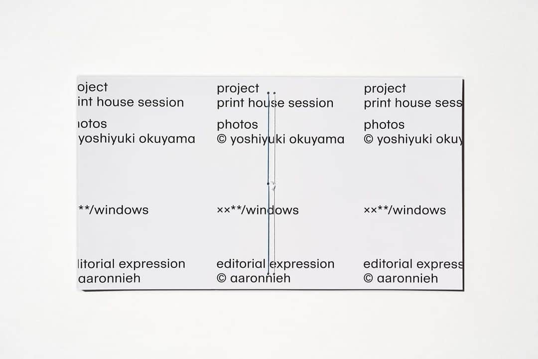 奥山由之さんのインスタグラム写真 - (奥山由之Instagram)「【Art Book Release】 The “Print House Session” project assembled teams consisting of four print houses and four designers, collaborating to craft an art book that showcases the work of a single artist.  SunM Color × Mariko Okazaki LIVE ART BOOKS × Yuri Uenishi TOKYO INSHOKAN PRINTING × Yoshihisa Tanaka YAMADA PHOTO PROCESS × Aaron Nieh  The aforementioned individuals reinterpreted Okuyama’s new work “windows” (published by AKAAKA Art Publishing in 2023). The unique vision of the designers combined with the superior craftsmanship of the print houses culminated in the creation of the art books. You can purchase them at this web shop→printhouse.base.shop  *The photo is from “xx**/windows”.  【Bibliographic Information】 “xx**/windows” Printer: YAMADA PHOTO PROCESS @yamada_photo_process Design: Aaron Nieh @aaronnieh Size: 210×380mm Pages: 64 pages Binding: Parallel three-hole binding Price: ¥3,200 (tax included)  【Planning & Organizer】 Print House Session @printhousesession roshin books @roshinbooks flotsam books @flotsambooks  ー  【アートブック発売】 4つの印刷所、4人のデザイナーがそれぞれチームを組み、1人のアーティストの作品のアートブックを作るプロジェクト「Print House Session」  サンエムカラー × 岡崎真理子 LIVE ART BOOKS × 上西祐理 東京印書館 × 田中義久 山田写真製版所 × Aaron Nieh  以上の方々に奥山の新作『windows』（2023年に赤々舎より既刊）を再解釈して頂き、デザイナーの皆さまの斬新な発想を、印刷所の卓越した技術によって作り上げました。 こちらのWEBショップにてご購入頂けます。→printhouse.base.shop  ※写真は『xx**/windows』です。  【書誌情報】 『xx**/windows』 印刷所：山田写真製版所 @yamada_photo_process デザイン：アーロン・ニエ @aaronnieh 判型：210×380㎜ 頁数：64ページ 仕様：並列三つ目綴じ 価格：¥3,200（税込）  【企画・運営】 Print House Session @printhousesession roshin books @roshinbooks flotsam books @flotsambooks  #奥山由之 #yoshiyukiokuyama #windows #アートブック #artbook」11月12日 11時01分 - yoshiyukiokuyama