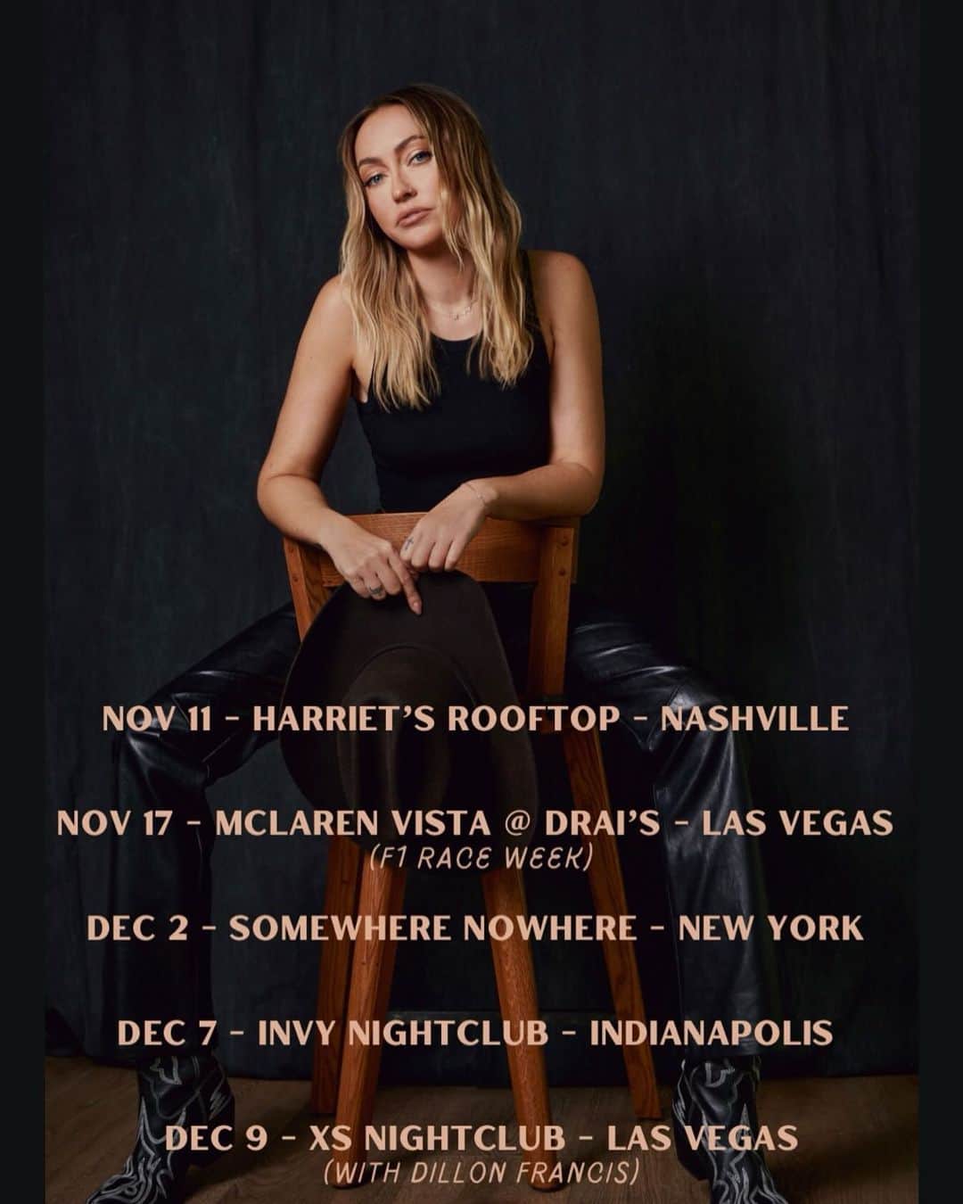 ブランディ・グレン・サイラスのインスタグラム：「Finishing out the year with an insane run!! Kicking it off tonight in Nashville 🚀  Link in bio for all the deeeets」