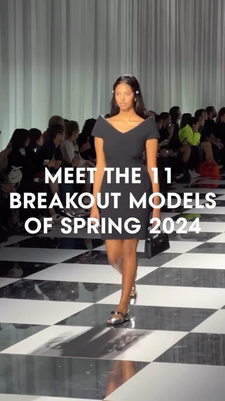 Vogue Runwayのインスタグラム：「After hundreds of fashion shows across New York, London, Paris, and Milan, the spring 2024 season has finally come to a close, and perhaps nobody is more ready for a break than the models. This season, there were plenty of new faces who caught our eyes: Some, like Sascha Rajasalu and Hejia Li, walked 27 shows; others, like Violet Hume and Ali Dansky, closed out major runways. Tap the link in bio for a roundup of 11 of the most exciting breakouts.」