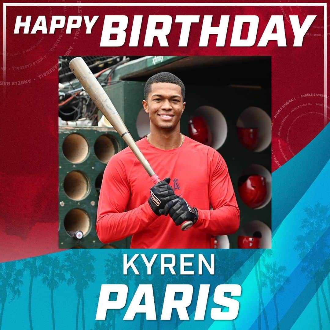 ロサンゼルス・エンゼルス・オブ・アナハイムのインスタグラム：「happy birthday, @kyren.paris! 🎂」