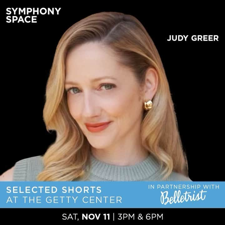 ジュディ・グリアのインスタグラム：「Stars of film and TV will take the stage at the Getty Center today for Selected Shorts on Tour, including Judy Greer, Tony Hale, Randall Park, Ryan O’Connell, Richa Moorjani, Laura Harrier, and more. Co-curated by Selected Shorts and Belletrist founders Emma Roberts and Karah Preiss, performances feature a selection of classical and contemporary short stories. Tickets are $20 for each performance and are available on Getty.edu. Featured books will be on sale courtesy of Skylight Books.  #gettymuseum #selectedshorts #belletrist」