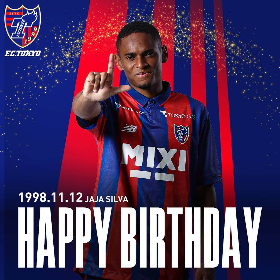 FC東京オフィシャルグッズのインスタグラム：「🎉 💙- 𝙃‌𝘼‌𝙋‌𝙋‌𝙔‌𝘽‌𝙄‌𝙍‌𝙏‌𝙃‌𝘿‌𝘼‌𝙔 -❤️  🔵🔴1998.11.12 今日は #ジャジャシルバ 選手の誕生日です!!✨🥳🎂  ジャジャ、お誕生日おめでとうございます!!💙❤️😆🎉 復帰待ってます!!🙏🔵🔴  @jandirbreno  #HBD #誕生日 #おめでとう  #fc東京 #fctokyo #tokyo」