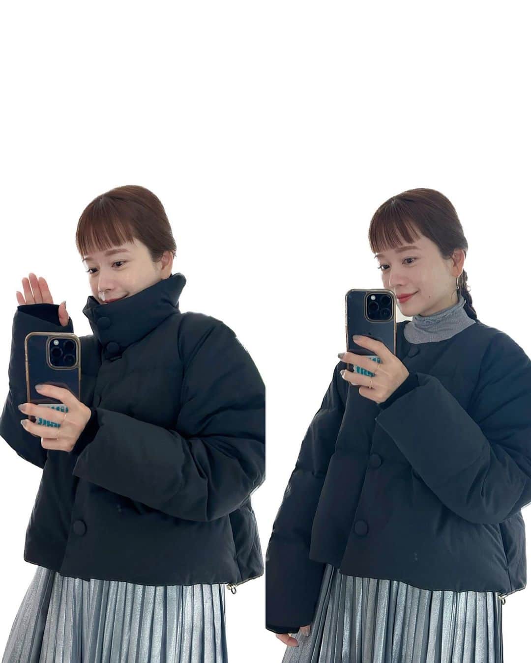 高山直子さんのインスタグラム写真 - (高山直子Instagram)「お、寒いぞ⛄️🤍 というわけでお気に入りダウンおろしました🤩 首元部分は取り外し可能で外すとノーカラーになり雰囲気も変わって良き◎ 袖部分はインナーにリブアームウォーマーがついててぬくぬくです✨ ショート丈なのもAラインなのも全部好み！裾は絞れます😎 いろんな着方で楽しんでください🫶 アイテムはタグ付け🏷️」11月12日 10時39分 - nao_70koro