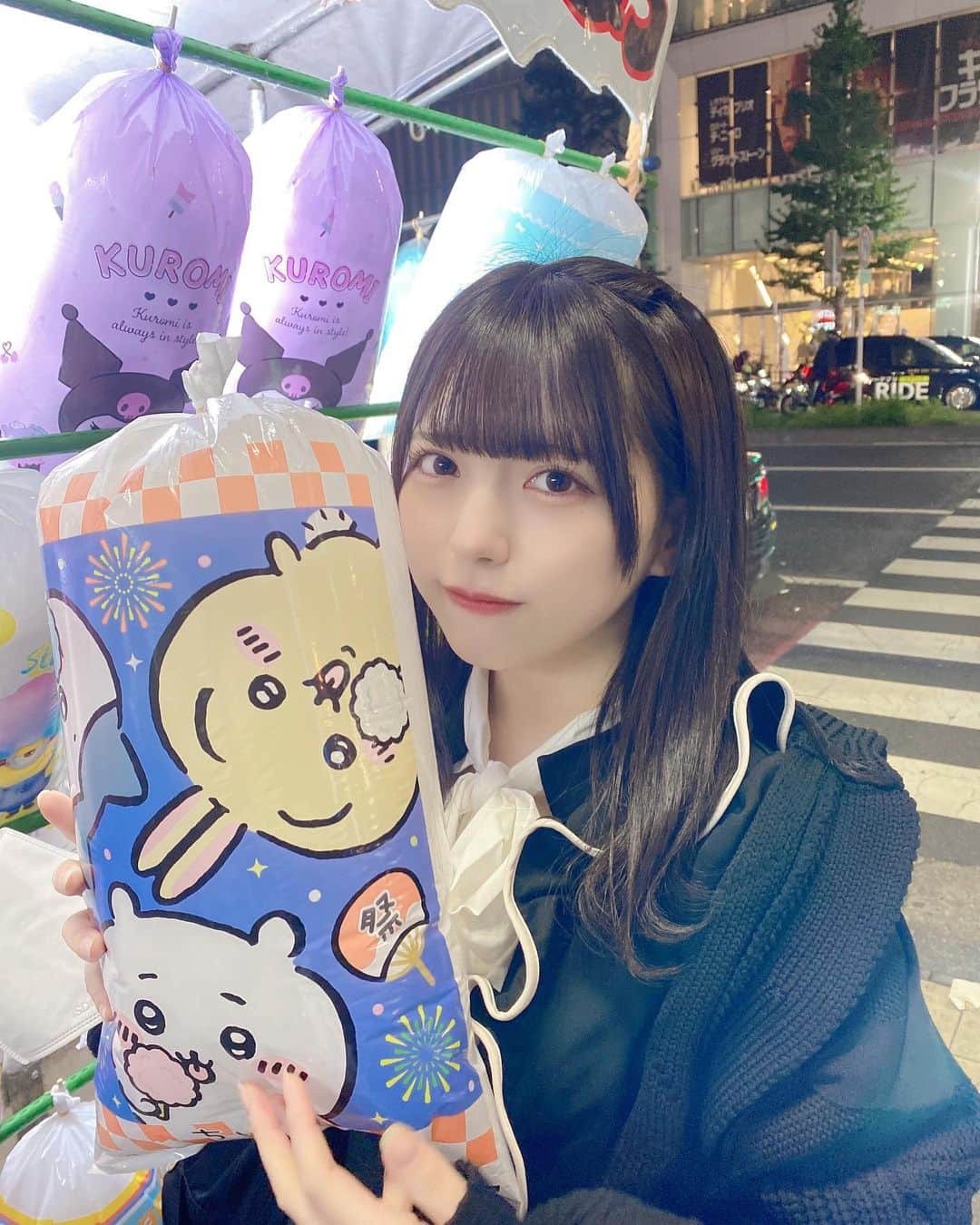 吉田芽梨奈のインスタグラム：「今年はじめてお祭りいったよー！チョコバナナ2本しかたべれなかった😿」