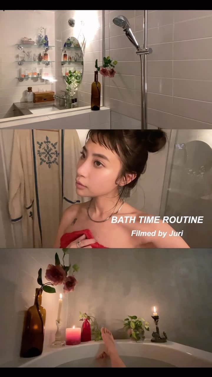 Juriのインスタグラム：「🛀大好きなお風呂をYouTube初公開🛀 おうちの中でも特に好きな場所で、いつも植物やキャンドルたちでデコっています🛀 お風呂グッズやヘアケアボディケアも、紹介しております。  #bathtime #bathtimeroutine #お風呂 #バスタイム #YouTube🛀 #♨️ #🧼」