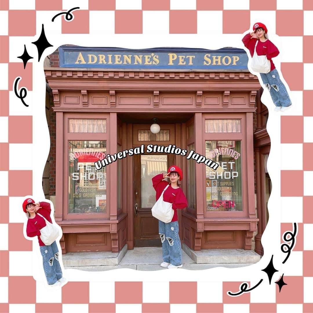 やまもものインスタグラム：「𝙐𝙣𝙞𝙫𝙚𝙧𝙨𝙖𝙡 𝙎𝙩𝙪𝙙𝙞𝙤𝙨 𝙅𝙖𝙥𝙖𝙣 🎪 ⁡ ⁡ ユニバ楽しかった〜〜！ もうすでに行きたい🎈💭 ⁡ テーマパークの非日常感がワクワクを届けてくれるよね🦸🏻‍♂️ ⁡ ⁡ ⁡ スウェット：ZIP FIVE パンツ：GRL バッグ：GU シューズ：GU ⁡ #ユニバ #マリオもどき #眩しい日差し」