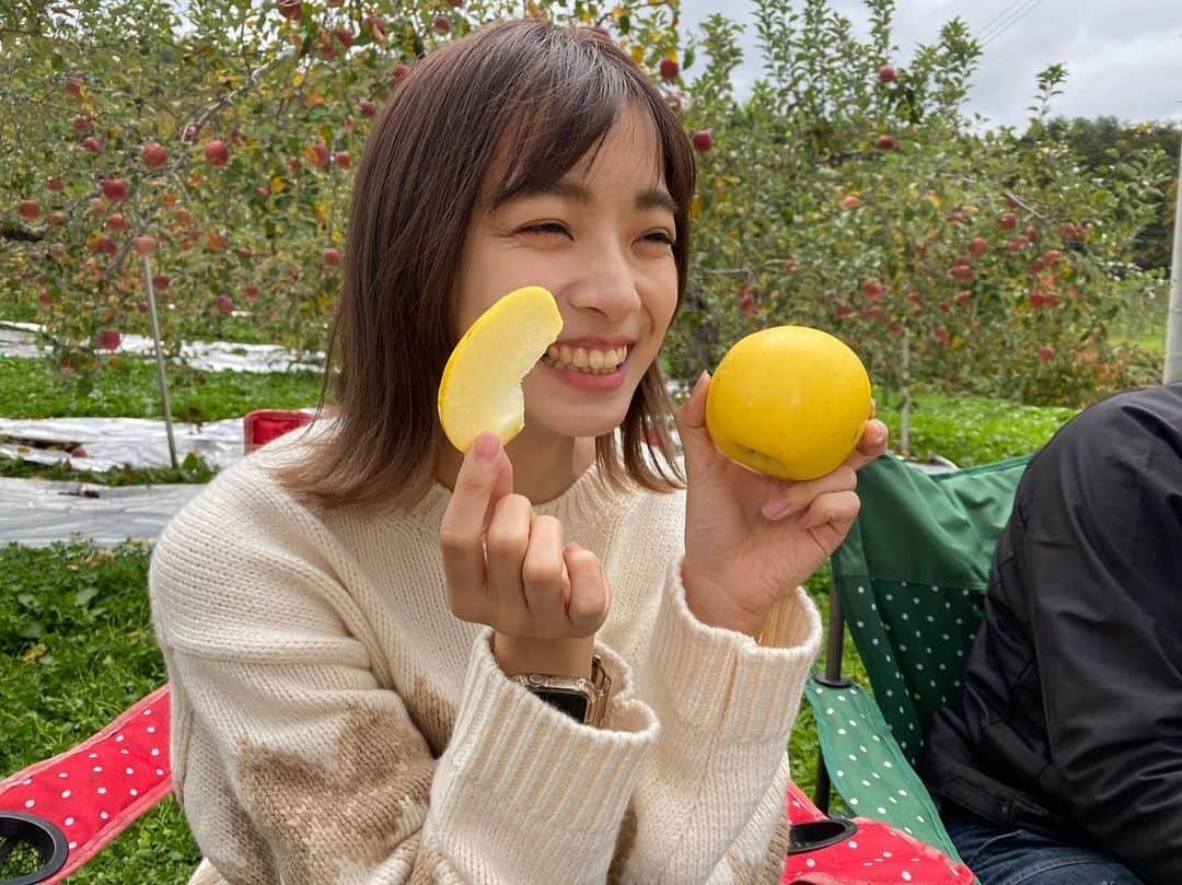 後藤萌咲のインスタグラム：「🍎  先日、岩手県盛岡市の「もりおか食の輪」の取材で、 『田屋果樹園』さんにお邪魔しました！  あまり岩手県でりんごが名産だと聞かない方も 多いと思いますが、 なんと、青森県、長野県に続いて3位なんです！！  普段、三陸の方でお仕事させて頂くことが多かったので、 あまり私も聞き馴染みがなかったのですが、 ほんっっとうに美味しいりんごです！  一口にりんごと言っても、 サンふじ、シナノスイート、紅の夢など、 色んな種類がありますが、  『田屋果樹園』さんのりんごは、 後藤萌咲の22年間の人生の中で、 格別に美味しかったです…！！  りんごの食べ比べもさせて頂きました！  本当にどれも味も、硬さも全然違って、 こんなにりんごって奥が深いんだと思いました。  やはり、その美味しさには、 田屋さんの努力の裏側があって、 そのお話も聞かせて頂きました。  またそれは、別の投稿で少しお話したいと思います！  【美食王国もりおか 食の輪】というページに、 載せて頂きます！  フリーペーパーは岩手県盛岡市で配布します！  1月から岩手県で配布されるそうなので、 ぜひ、お手に取りください！！📖´-  #岩手県 #盛岡市 #もりおか食の輪 #美食王国もりおか」