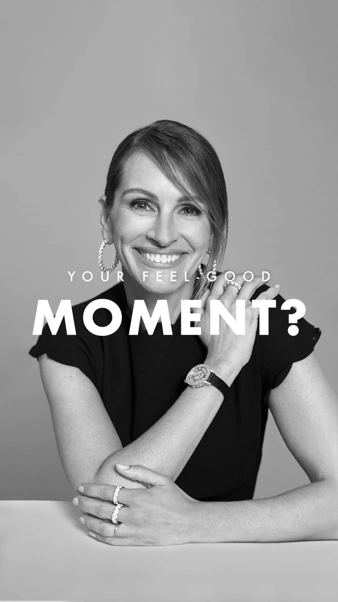 ショパールのインスタグラム：「More than architects of exceptional timepieces and magnificent jewellery, #Chopard’s artisans are feel-good moments makers.  Discover @JuliaRoberts shining in the latest episode of the #ChopardLovesCinema digital series, co-starring the awe-inspiring creations of #LHeureDuDiamant collection. #FeelGoodTimepieces #JoieDeVivre #JuliaRoberts #ChopardWatch #SwissMade #LuxuryWatch」