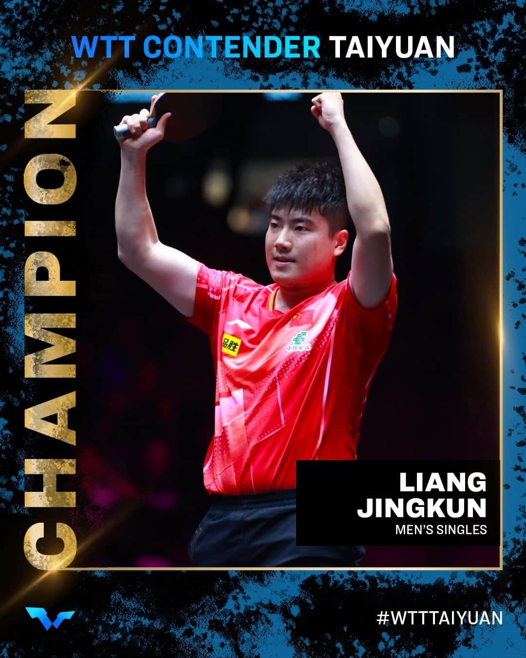 のインスタグラム：「Presenting your #WTTTaiyuan Men's Singles Champion - Liang Jingkun! 💪   #WTTContender #TableTennis #PingPong」