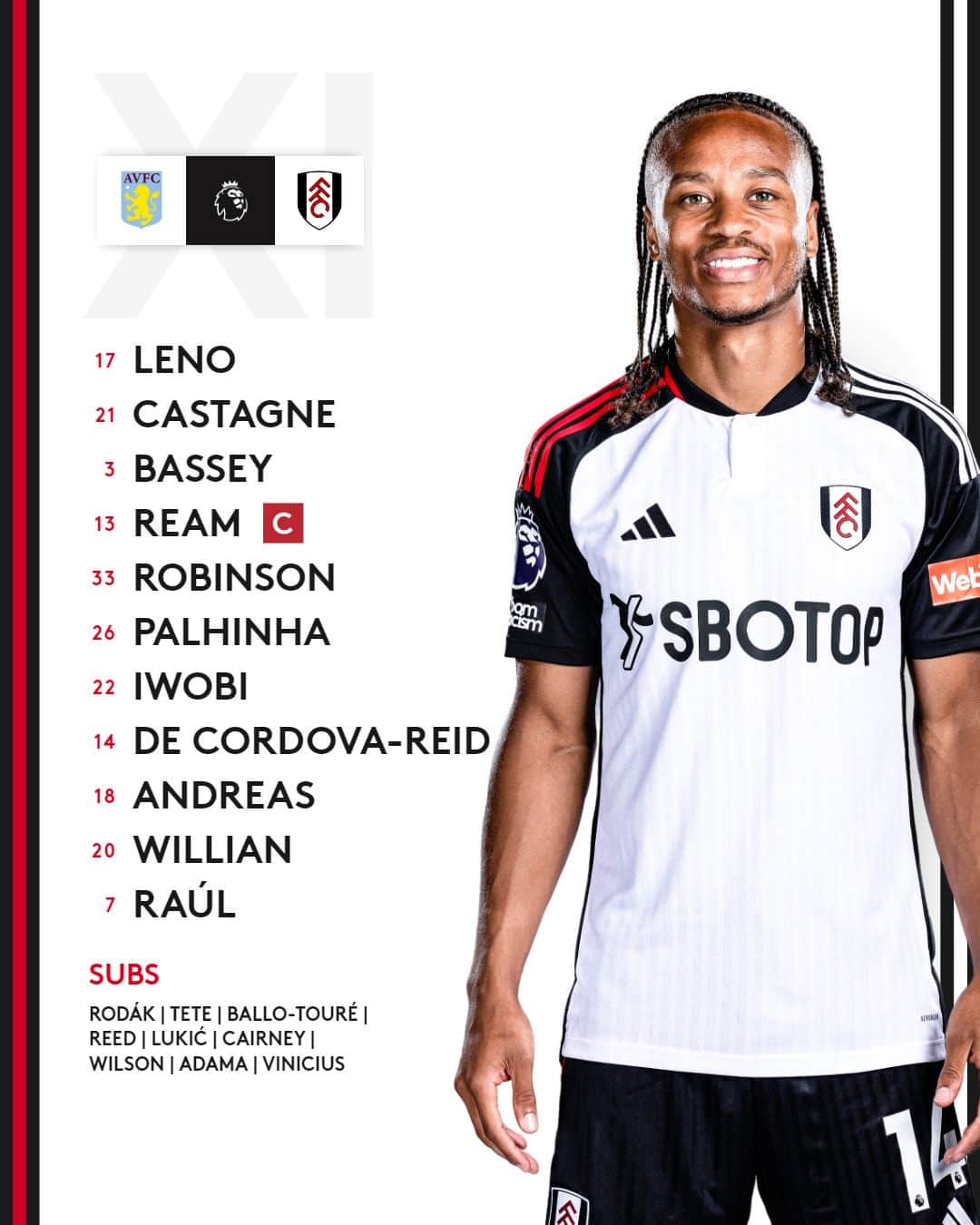 フラムFCのインスタグラム：「Team news is in! 🚨」