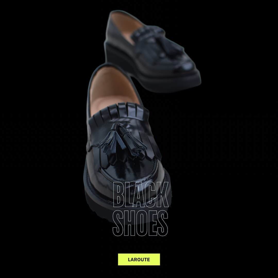 オンラインショップ アットシェルタのインスタグラム：「⬛︎⬛︎BLACK SHOES⬛︎⬛︎  ◼︎ ボリュームソールローファー  NO. 54476041001  #ローファー #ラルート #laroute」