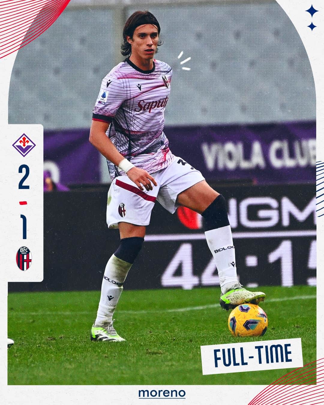 ボローニャFCのインスタグラム：「Triplice fischio ⏱️  #ForzaBFC #WeAreOne」