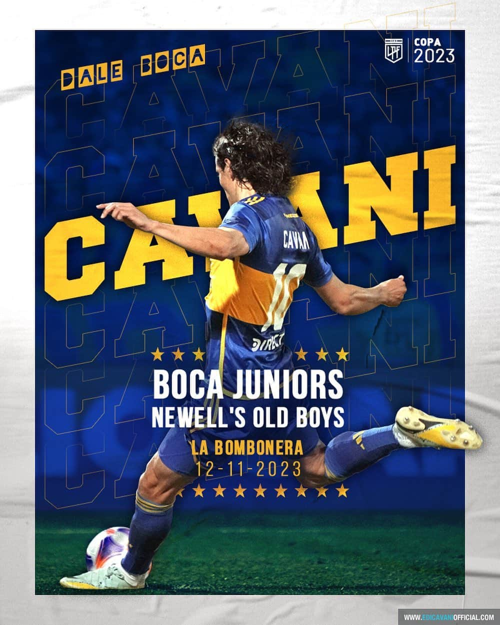 エディンソン・カバーニのインスタグラム：「#DaleBoca 🔵🟡🔵 #CopaDeLaLiga」