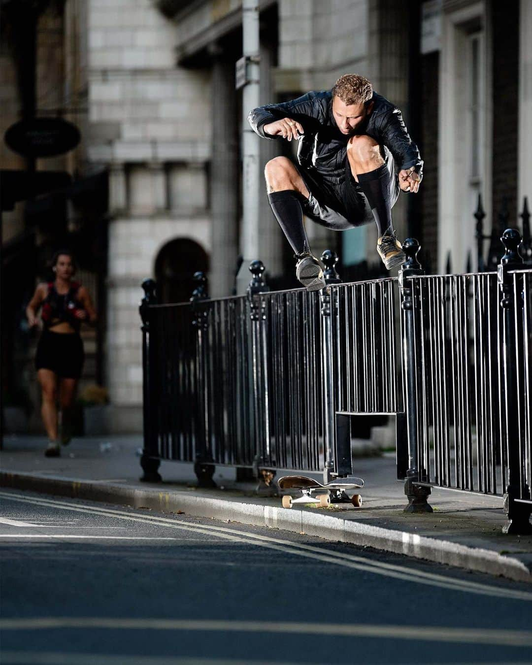 adidas Skateboardingのインスタグラム：「/// Hippy jump in London in the Blondey Continental.  The A.B. ‘23 Collection is available now in select skate shops and online at adidas.com/skateboarding  📸 @rafski  #adidasSkateboarding #Blondey」