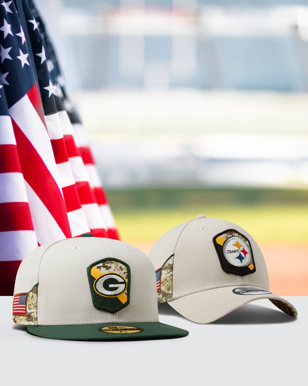 ニューエラ・キャップのインスタグラム：「Honor our service members with the 2023 NFL Salute to Service Collection, available now at New Era Cap. The NFL and New Era are proud to support our nation’s heroes through donations to the NFL’s Salute to Service non-profit partners. Learn more at NFL.com/Salute」
