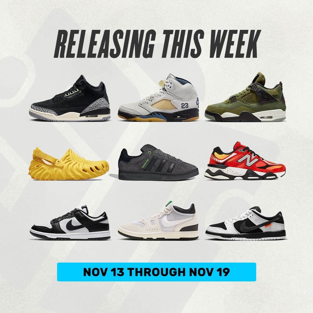 Sneaker Newsのインスタグラム：「#SNReleaseAlert: Here's a look at some of the best sneaker drops of the week. Will you be going after any of these!? For a look at the full release round-up, hit the link in the bio!」