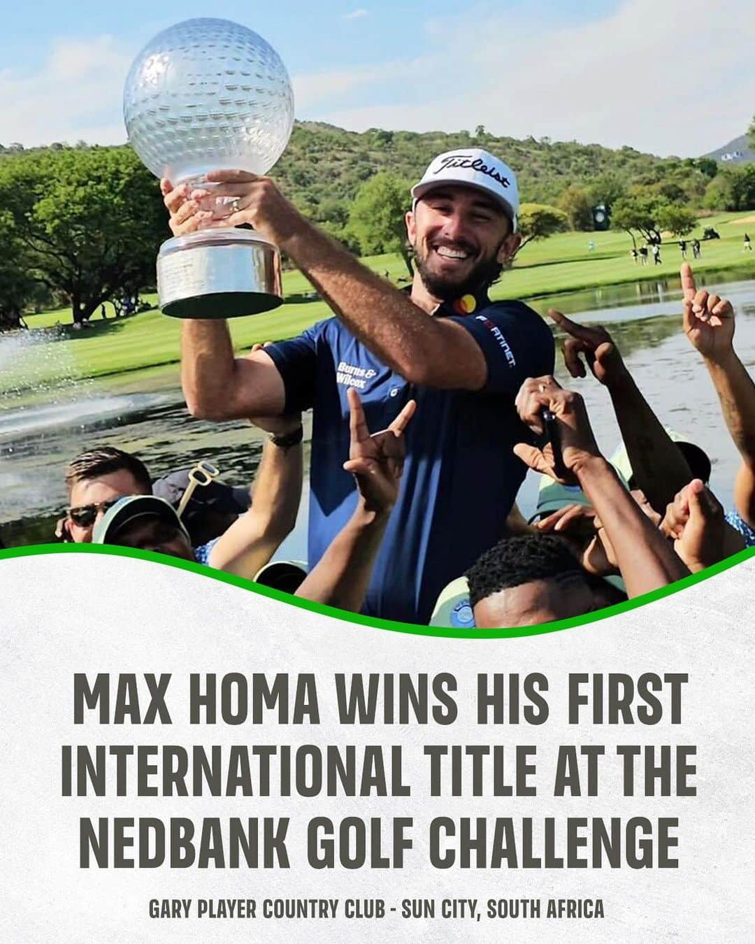 チョン・インジのインスタグラム：「Different continent, same Max Homa. 🏆🇿🇦  📸 @africasmajor, @max.homa」