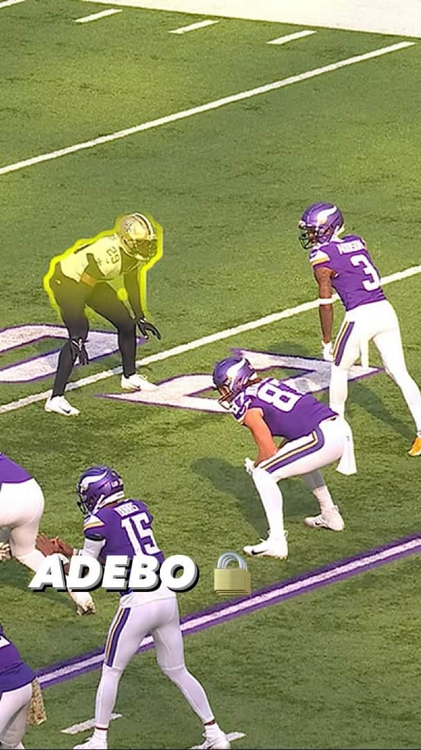 ニューオーリンズ・セインツのインスタグラム：「picture perfect Adebo 😮‍💨  📺 #NOvsMIN on FOX」