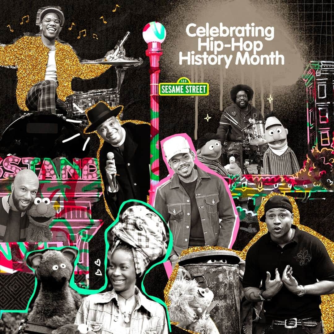 セサミストリートのインスタグラム：「November is Hip-Hop History Month. Join Sesame Street as we celebrate and honor the originators, artists, and contributions of Hip-Hop. #HipHopHistoryMonth」