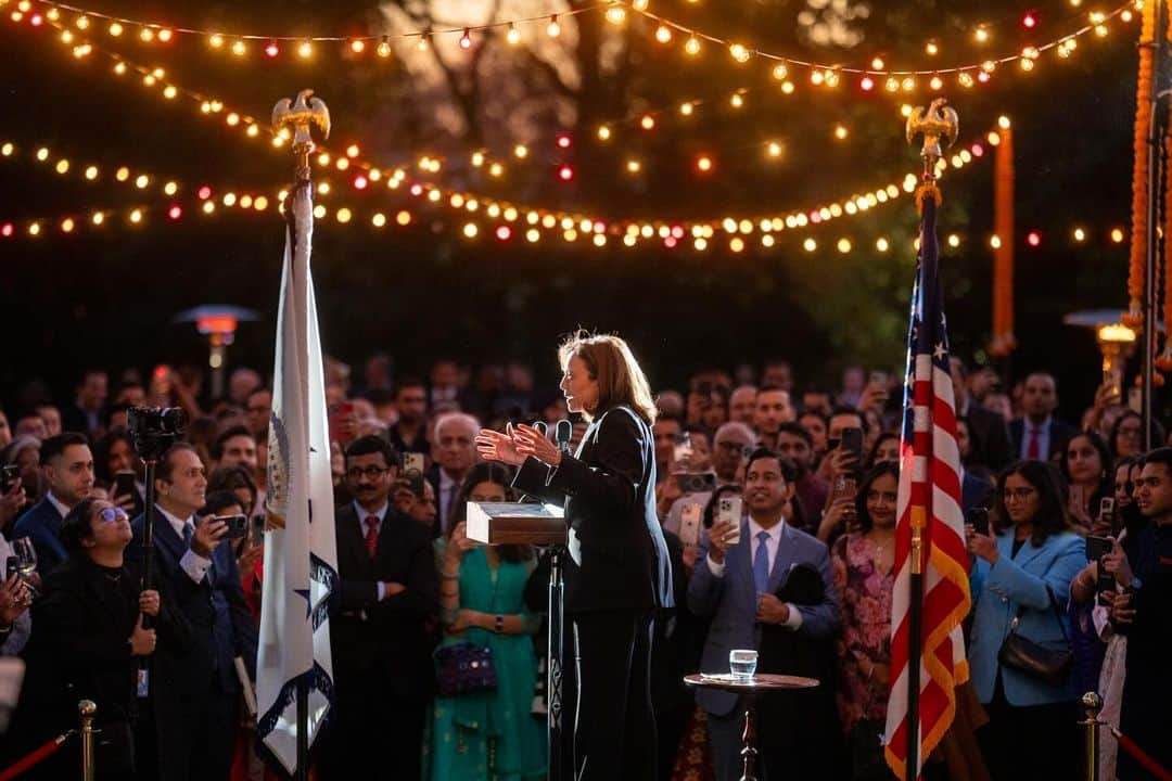 The White Houseのインスタグラム：「In celebration of the Festival of Lights, the Vice President and Second Gentleman hosted a Diwali reception at their residence.」