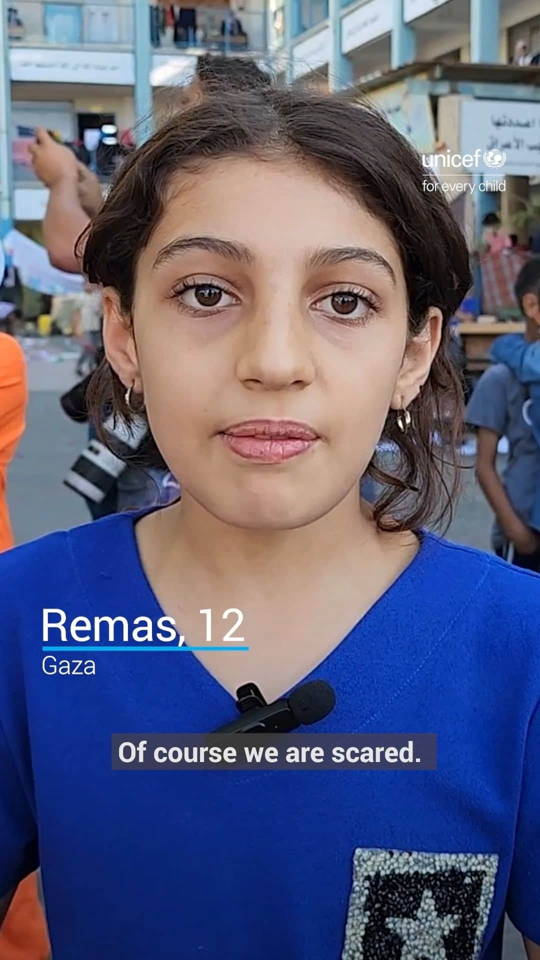 unicefのインスタグラム：「"We are still children. What is our fault?” asks 12-year-old Remas from Gaza.  In all wars, it is children who suffer first and suffer most.  UNICEF continues to call for an immediate humanitarian ceasefire, unrestricted humanitarian access across Gaza, and immediate and safe release of all abducted children.」