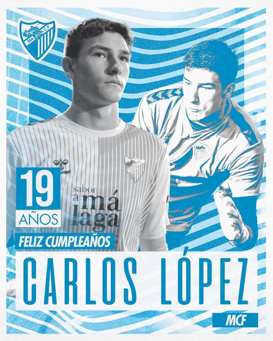 マラガCFのインスタグラム：「¡Muchas felicidades, Carlos! 💙🤍」