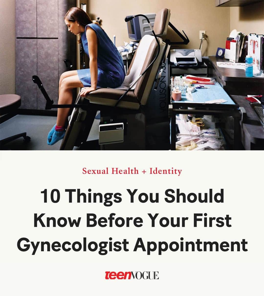 Teen Vogueのインスタグラム：「If you have a vagina, there will come a time in your life when you must start seeing an ob-gyn — but it doesn't have to be scary! At the link in bio, find out 10 things every person should know before going to the gyno.」