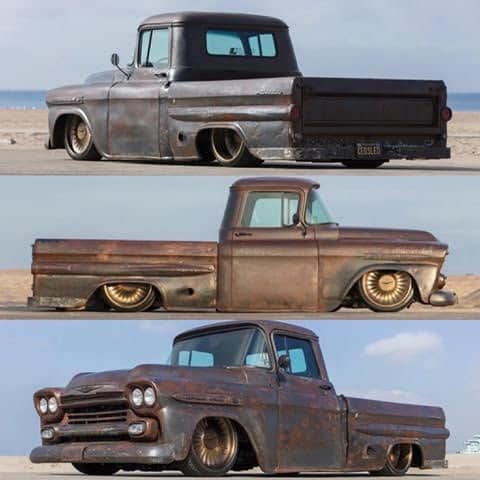 Classics Dailyさんのインスタグラム写真 - (Classics DailyInstagram)「Live on @bringatrailer ! Ends Tuesday 10am!  @Roccosdad is offering up his 1959 Chevy Apache, aka "Project Fired" which is the truck that was destroyed in NorCals 2018 Camp Fire in the Town of Paradise.  This Apache’s provenance truly makes this a One of One truck that has won multiple awards & been featured in several national magazines, including the Nov. cover of Street Trucks Mag. The foundation of the Apache is a Roadster Shop SPEC chassis, a built LQ9, 4L80 trans, 3” stainless steel Borla exhaust. Suspension is Accuair e-level, QA1 adjustable shocks, 2 Flo 5 gallon air tanks, dual Viair 485 compressors. Interior dressed in black leather & suede, an 8 speaker JL & Focal audio system, Snowden low profile bench, RestoMod ac/heat, power windows. All wiring is show quality hardlines in a muted bronze color to match the bespoke steering wheel & antiqued bronze billet wheels from Colorado Customs. Many more details avail. _ #59apache #projectfired #c10 #c10trucks #loweredtrucks #americanmuscle #muscletruck #1959apache」11月13日 9時49分 - classicsdaily