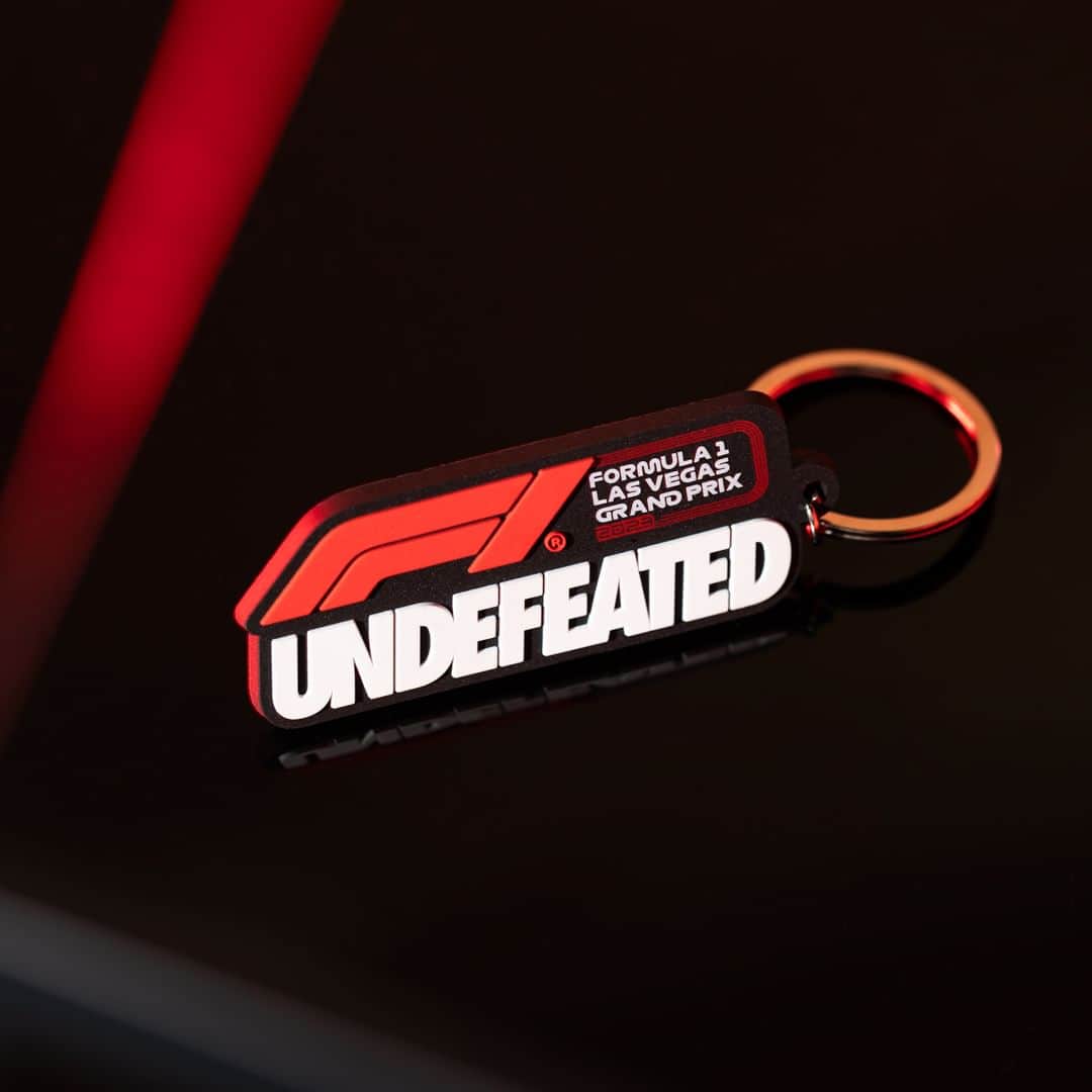 UNDFTDさんのインスタグラム写真 - (UNDFTDInstagram)「UNDEFEATED x Formula 1 Las Vegas Grand Prix  The UNDEFEATED x F1 LVGP Raised Rubber Keychain, Logo License Plate Frame, Helmet Car Freshener, and Tire Gauge.  The Raised Rubber Keychain is a soft PVC keychain with a 2-D effect and a printed UNDEFEATED x F1 logo lockup. The Logo License Plate Frame is a UV-treated, plastic license plate frame with a screen-printed UNDEFEATED x F1 logo lockup. The Helmet Car Freshener is a cardstock car freshener with printed UNDEFEATED and F1 logos on race helmet. The Tire Gauge is an aluminum tire gauge with a laser-etched UNDEFEATED x F1 logo lockup.  Available Monday, 11/13, at 11am at all UNDEFEATED Chapter Stores and 8am PST at Undefeated.com」11月13日 10時00分 - undefeatedinc