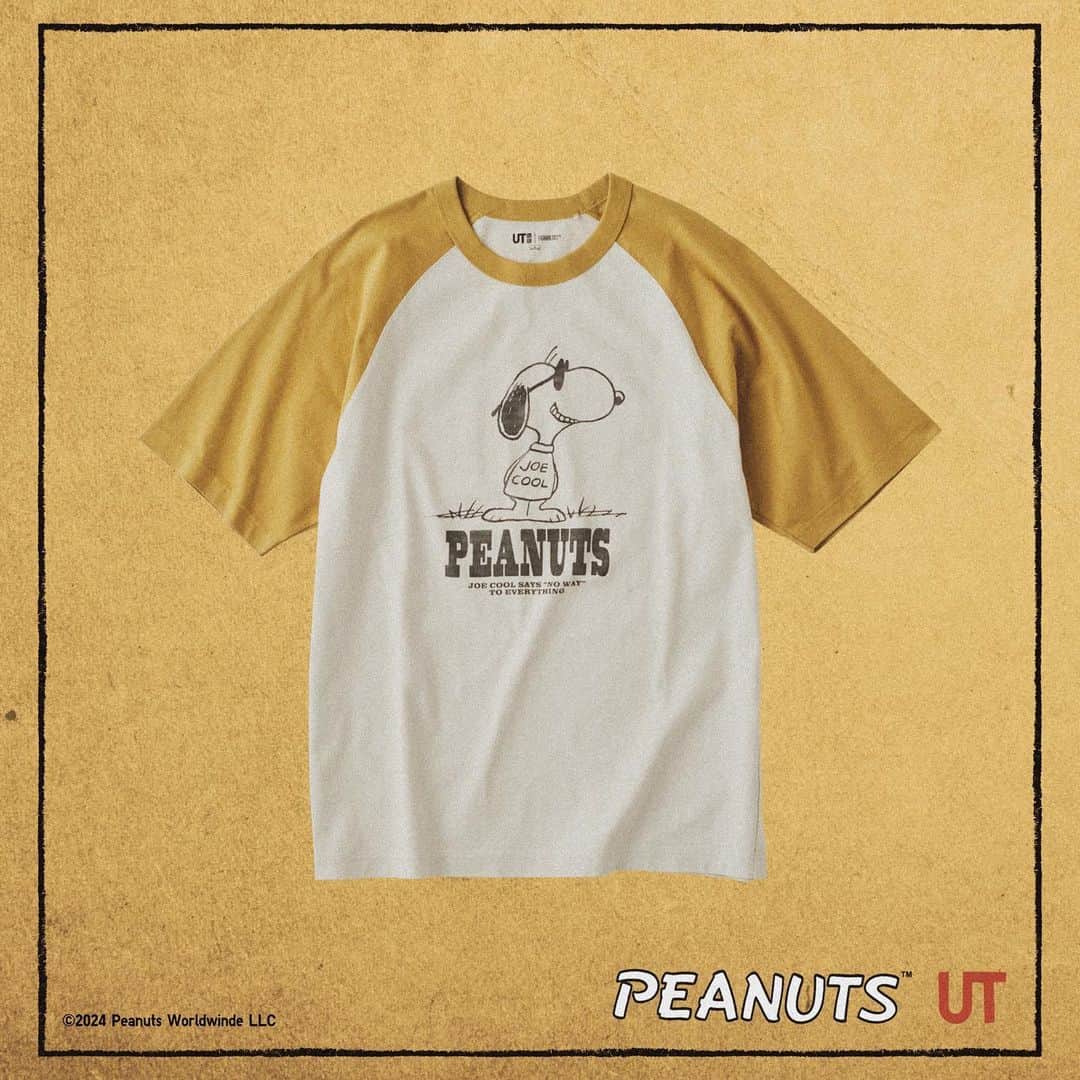スヌーピーのインスタグラム：「PEANUTS You Can Be Anything!  New graphic designs of Peanuts characters transformed into different personas.  Images of Snoopy & Woodstock in the Peanuts comic strip from the 1960’s and 70’s are transformed into new, fun styles. The raglan sleeves give this collection an authentic Vintage vibe.  *Launch date and availability may differ among regions.  #UT #WITHUT #UNIQLO #peanuts #snoopy #vintage」