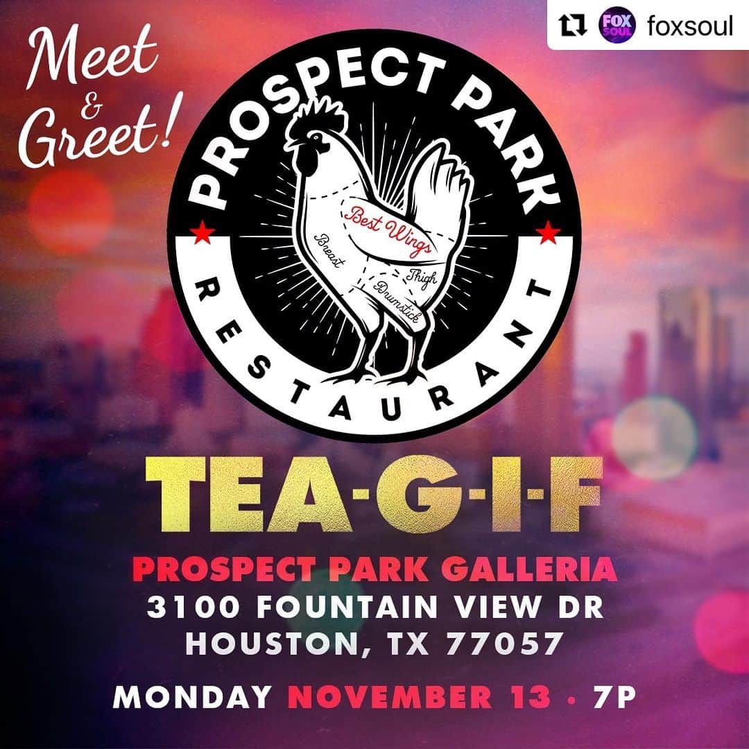 クラウディア・ジョーダンのインスタグラム：「Houston!!! Tea-GIF is hosting our first meet and greet in Houston, Texas tomorrow night (Monday) at 7pm at Prospect park! Come meet and greet us!!let’s have Lemmon pepper wings and hookah and turn up!」