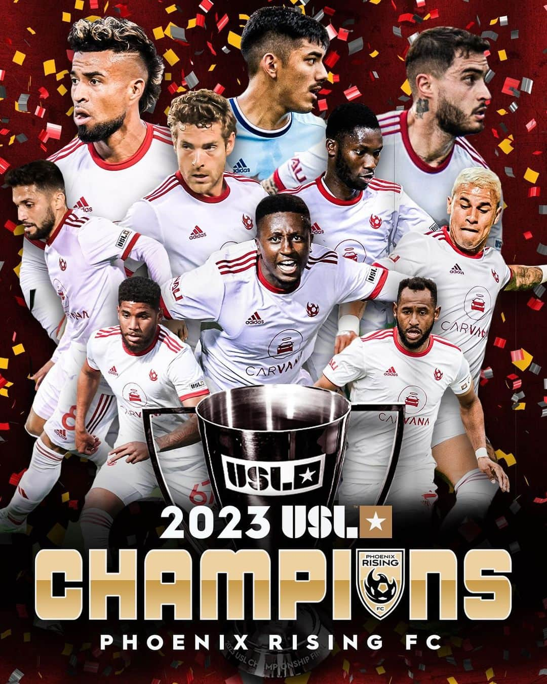 ディディエ・ドログバのインスタグラム：「@PHXRISINGFC ARE THE 2023 USL CHAMPIONSHIP TITLE WINNERS! 🏆   #IgnitePhoenix | #ReadyToShine」