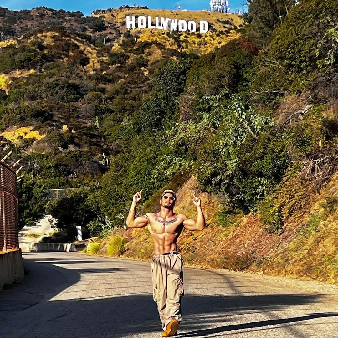 ARU【アル】のインスタグラム：「Hollywood🇺🇸   もう何回もアメリカ来てるのに初のハリウッドサインhaha #hollywood #hollywoodsign #california」