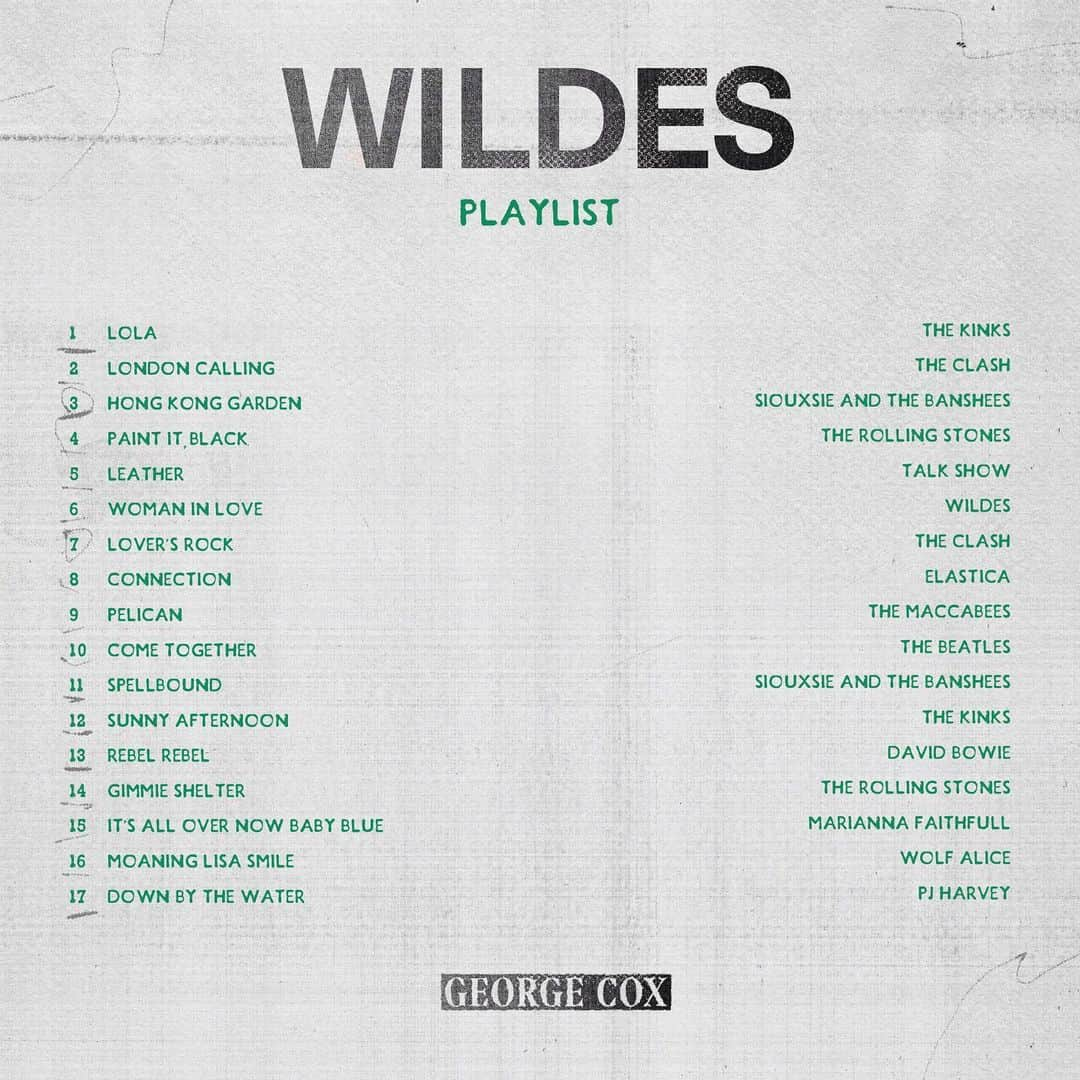 ジョージコックスのインスタグラム：「We partnered up with the talented artist @wildesofficial for a little mixtape to get you through the week. Tune in through the link in our bio 🖤  #georgecox」