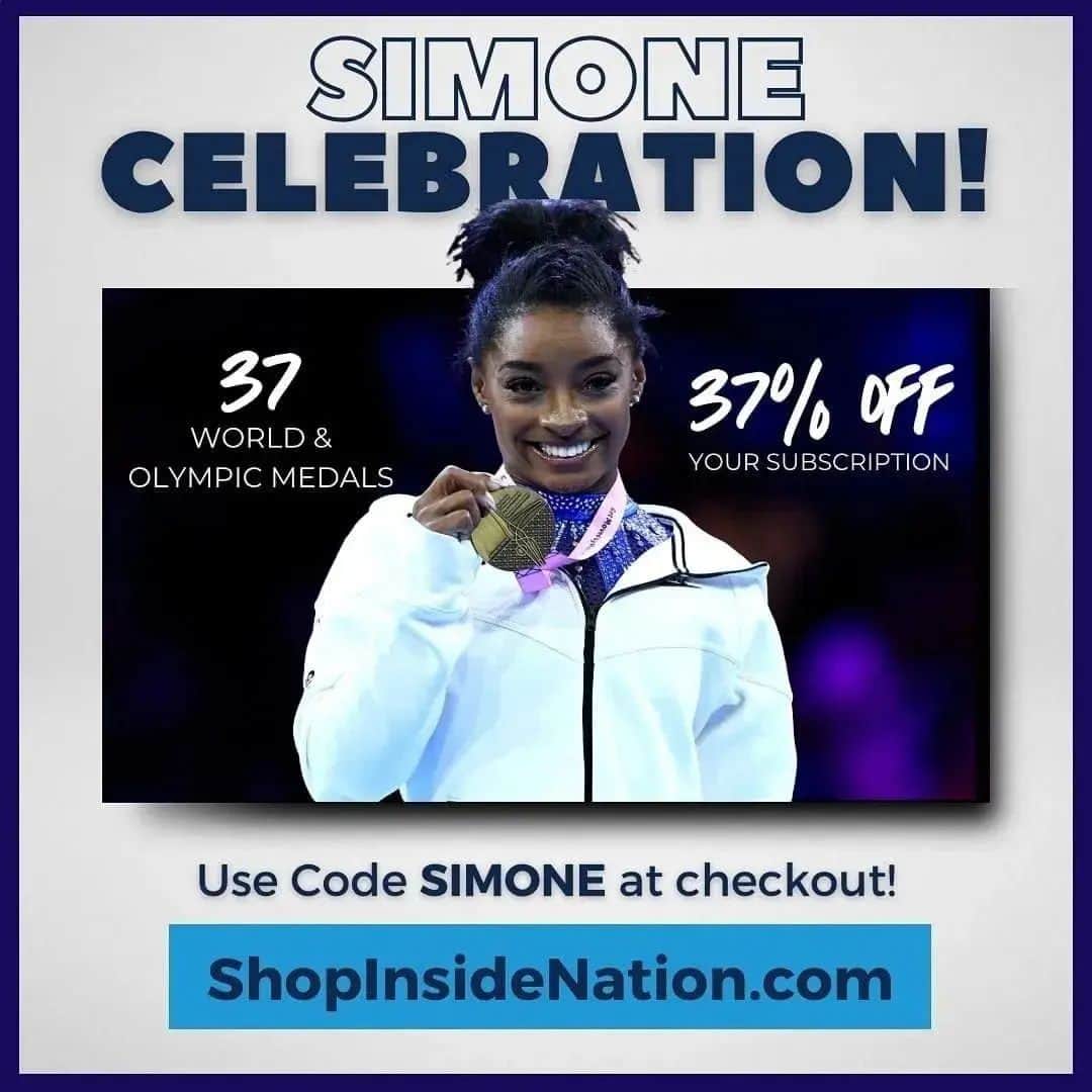 Inside Gymnasticsさんのインスタグラム写真 - (Inside GymnasticsInstagram)「In honor of Simone’s historic 37 World & Olympic medals, we’re celebrating with our biggest discount EVER! 🥳 ⬇️  Use code Simone at checkout to get 37% off your subscription! Our 2023 Worlds Commemorative Issue will contain a special tribute to Simone! 🥇🥈🥉」11月14日 1時23分 - insidegym