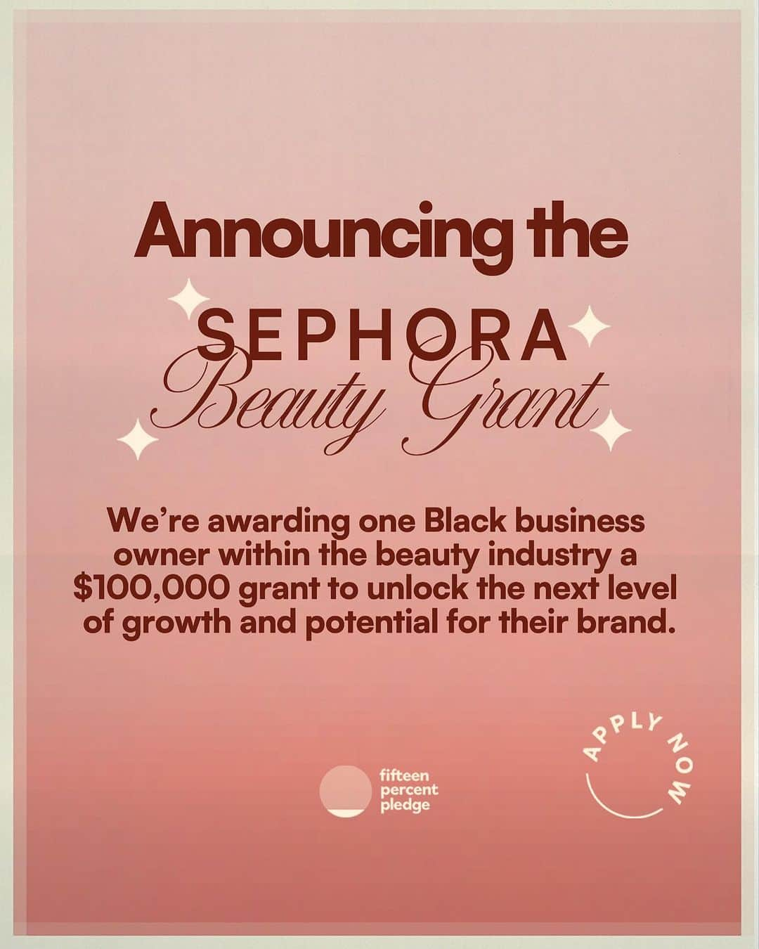 ミスティー・コープランドのインスタグラム：「Tell everyone!! To know anything about my story is to know that I wouldn’t be here today without a grant that helped me get my business from one stage to another. When I launched the @15percentpledge I knew that creating grants was a critical goal. And I’m elated that the very first Pledge taker @sephora has partnered with us to do just that. Please tag everyone you know - and even those that you don’t - that deserve a shot at realizing their dreams in an accelerated way!   🖤  Currently, there are more than 2 million Black-owned, small businesses in America, and since the pandemic, the number of new Black-owned businesses has risen by 38%! However, many face the same obstacle: funding.  That’s why the @15PercentPledge is partnering with @Sephora to launch the Sephora Beauty Grant, which awards one Black business owner within the beauty industry a $100,000 grant to unlock the next level of growth and potential for their brand.  Head to 15percentpledge.org/award-sephora to learn more  #FifteenPercentPledge  #SephoraBeautyGrant」