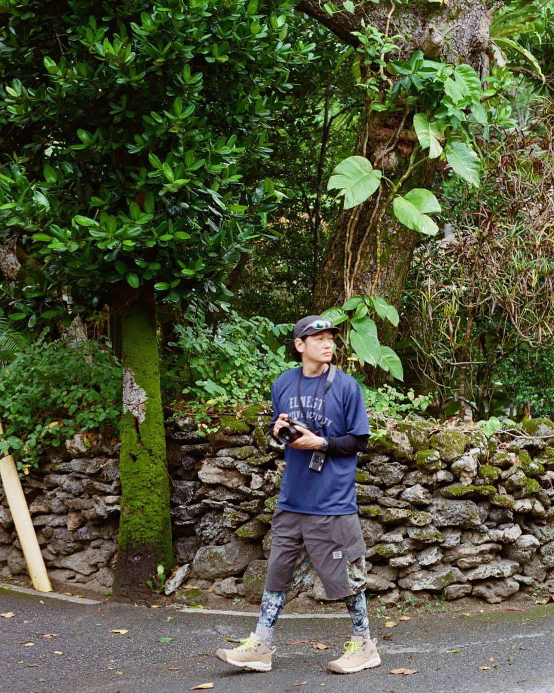 井浦新さんのインスタグラム写真 - (井浦新Instagram)「_ 西表島のいくつかの集落を散策した どの集落もそれぞれの祭があって 守り伝えてきている文化が小さな島でも違うのが興味深い 集落の雰囲気も趣もそれぞれで 日中は外であまり人に合わなかったけど 道や石垣や庭の植物など綺麗に手入れされていた 共通しているのは どの集落も草木や花々のボリュームのダイナミックさ ワクワクしながら歩いた  📷 @kentaaminaka_portrait  👕 @mightry_elnest  👟 @keen_japan   #イリウムトゥの夕べ #西表島」11月13日 16時41分 - el_arata_nest