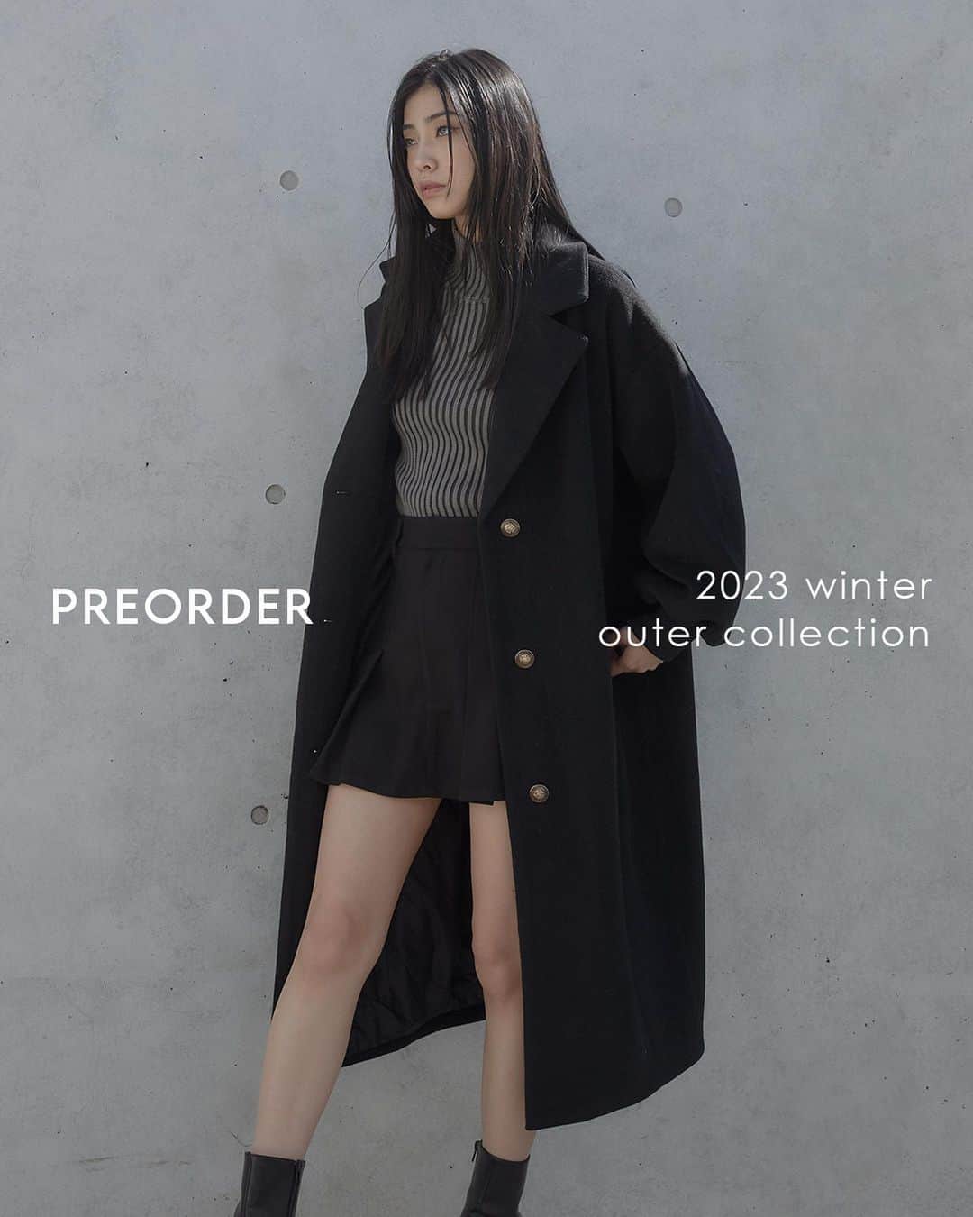 ENVYMのインスタグラム：「【𝑷𝑹𝑬𝑶𝑹𝑫𝑬𝑹 𝑰𝑻𝑬𝑴】 ⁡ ✔︎︎︎︎リブスリーブコート price/¥16,500▶︎¥14,850 予約期間のみ10%OFF‼️ ⁡ -————————————— ⁡ ⁡ #ENVYM#2023AW」