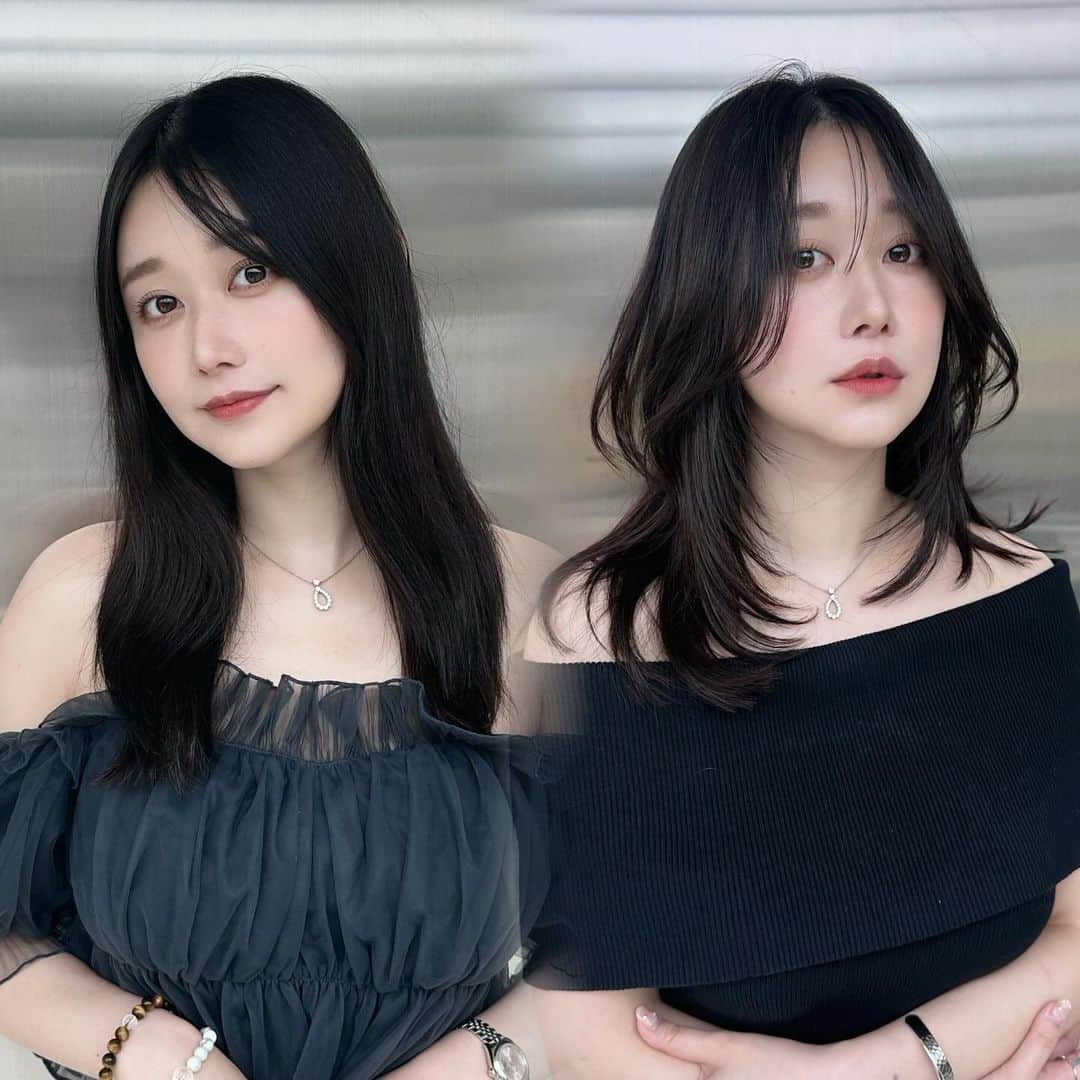 中村雄樹のインスタグラム：「@kanameai08  @requestqj_navi_magazine  １０分カットのBefore→After先出しです！ 動画は22:00upです。網紅ヘア🇨🇳が１０分で完結するところを是非ご覧ください👀 改めて要さんご協力ありがとうございました😭🙇‍♂️ . . . . 『10代〜30代限定 指名料サービスcoupon🎟️』 📛レイヤーカット＋高保湿トリートメント  ¥5,500 📛レイヤーカット＋ワンメイクカラー＋高保湿トリートメント ¥9,900 📛レイヤーカット＋デザインブリーチ ¥18,700 ※指名料¥3,300がサービスになります ※カラーメニューは別途ロング料金有 . . . 2023/9/1 New Open REDEAL SHIBUYA. . 中華美人叶う網紅ヘア🇨🇳になれるヘアサロン✂︎ :wang hong hair  . . @redeal_hair  .  ⚪️#ディスコネレイヤーカット ⚪️ . "繋げていない" レイヤーカットを称して ディスコネレイヤーカットと名付けました。  近年ショートスタイルでは定番化していたディスコネ。これをボブ〜ロングに生かしたカットデザインです。 . REDEALではブリーチカラーのお客様も多いのですが、 レイヤーは入れすぎるとハイトーンは特に "中間がパサつく"ので傷んで見えます。 ですがこのレイヤーカットはそれがないです。 . . "繋げてない"からこそのメリットを大きく5つに分けると . ⚪️軽くなり過ぎずに"巻きやすい毛束"を作れる ⚪️"中間がパサつかない"ので傷んで見えない ⚪️全体の"重さ"は残るのでスカスカしない ⚪️繋げないところがあるため工程が少なくカット時間も短い ⚪️後ろにはレイヤーが少ないので寝癖になり辛い . . REDEAL考案の "ディスコネレイヤーカット" 鏡越しの毎朝が楽しみになります。  . . . 🔍REDEAL SHIBUYAのカラーの"こだわり" . こちらにupさせて頂いてるスタイルは基本 "1ブリーチ"での仕上がりが多いです。 理由として、 . . 🔍低温ブリーチでの施術 :当日の施術時間は熱を出さないためにじわじわブリーチ致します . 🔍入念に行う"カウンセリング" 現在の状態と"なりたいイメージ像"の可能かどうかも含めてか擦り合わせてなるべく1ブリーチで理想の仕上がりになる計画を一緒に立てます。 . . . .  . . . . . . . 🟡ご新規のご予約方法🟡 基本はREDEAL SHIBUYA のホットペッパーかお電話よりご予約ください。 . 🟥ホットペッパー （アプリ又はGoogleで大宮REDEAL SHIBUYAで検索） 🟨 📞 03 6416 9152 . ※基本的に営業時間以外もご予約できるのとポイント付くのでホットペッパーを推奨しております . 【お問い合わせ方法】 お電話のみとさせて頂きます。 🟨📞 03 6416 9152 . . . 🟡メニューの選び方🟡 .  【✂︎カット✂︎】 ⚪️ディスコネレイヤーカット 重さを残したレイヤースタイルをされたい方はこちらのメニューを選択してください。 ⚪️トリミングカット 乾いた状態でカットが完結するレベルの毛量調整や毛先の調整の方はこちらがおすすめです。 ⚪️デザインカット 上記２つ以外のショートやボブカット等々ご希望の方はこちらのメニューをお選びください。 . ※基本当日追加可能です✂︎ .  【🎨カラー🎨】 メニューがわからない場合 🔴ブリーチ有メニュー（4〜5時間前後） 🔵ブリーチ無メニュー（2時間前後） どちらかでご予約頂けましたらある程度お時間に限りはござまいすが当日変更等の対応はできますのでご安心ください。その日の気持ちをカウンセリングさせて頂き、ご提案をさせて頂きます  【🌿トリートメント🌿】 基本的に10分前後の施術になります。 事前のご予約、当日の変更も対応可能です。 . . ※施術料はその日の適切な金額をカウンセリングでお伝え致しますのでご安心ください ※ご予約状況でメニュー変更が難しい場合もございますので予めご了承ください . .  . . . REDEAL SHIBUYA . 東京都渋谷区宇田川町3-10 いちごフィエスタ渋谷3階  . 渋谷美容室 カミカリスマ "受賞"ヘアサロン . . . . . . . .  .  #レイヤースタイル #小顔カット #小顔ヘア #アッシュグレー #ワンカール  #中国ヘア #レイヤー #レイヤーカット #ワンホンヘア  #レイヤーカットロング  #ダークトーンカラー #ザクザクレイヤー #ウルフヘア #渋谷美容室 #東京美容室  #ミディアムレイヤー #後毛 #後毛カット #サイドバング #渋谷レイヤーカット  #ロングウルフ #フェイスレイヤー #姫カット #ミディアムウルフ #ウルフカット」