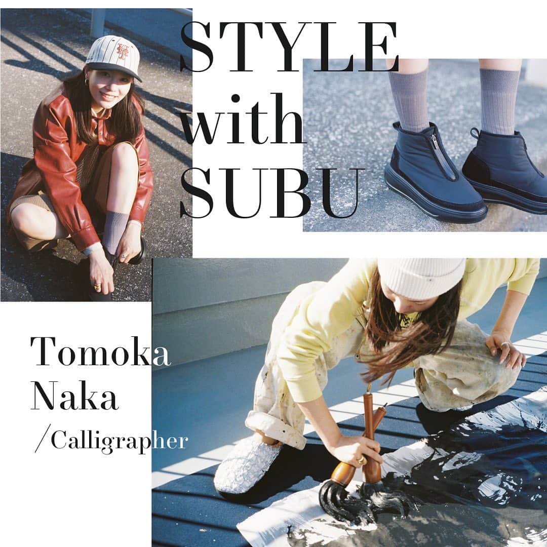 Perkmagazineのインスタグラム：「STYLE with SUBU Vol.1 Tomoka Naka / Calligrapher  2人の“INDEPENDENT GIRL”が表現する 〈SUBU〉のあるスタイル まるでダウンを羽織っているような暖かさで足を包み込む〈SUBU〉。アウトドアシーンはもちろんストリートでもおなじみとなった秋冬サンダルを、2人の女性がワークスタイルとシティスタイルの2つに分けて思い思いにコーディネート。一人目は、書道家としてグローバルに活動を繰り広げる中 友香さんを紹介。 @subu_tokyo_japan . STARRING_Tomoka Naka @naka.tomoka PHOTO_Mirei Kuno @kunomirei EDIT_Yoshio Horikawa（PERK） TEXT_Maria Ito（PERK）  【PERK】 https://perk-magazine.com @perkmagazine  #perk #perkmagazine #fashion #subu #スブ #wintersandals」