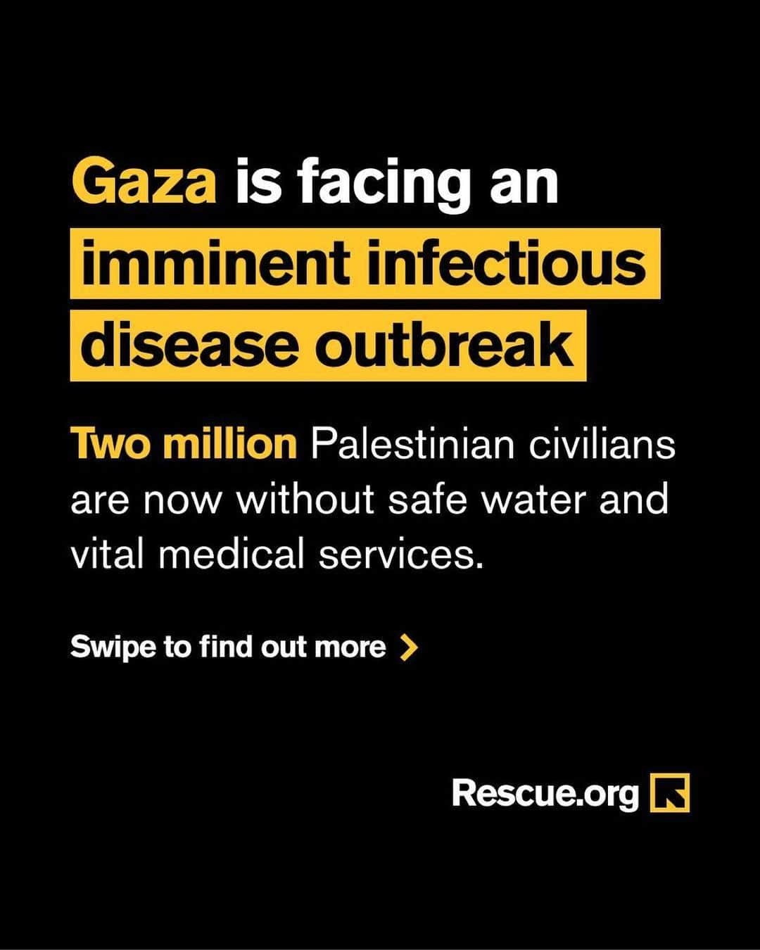 マンディ・パティンキンのインスタグラム：「Repost from @rescueorg • A month of conflict has led to catastrophic humanitarian suffering for 2 million Palestinian civilians - half of them children.  While the primary source of mortality is the ongoing violence, Gaza also faces a looming public health crisis. With a near collapse of the health care system and almost no access to safe water, we are warning of an imminent infectious disease outbreak.」