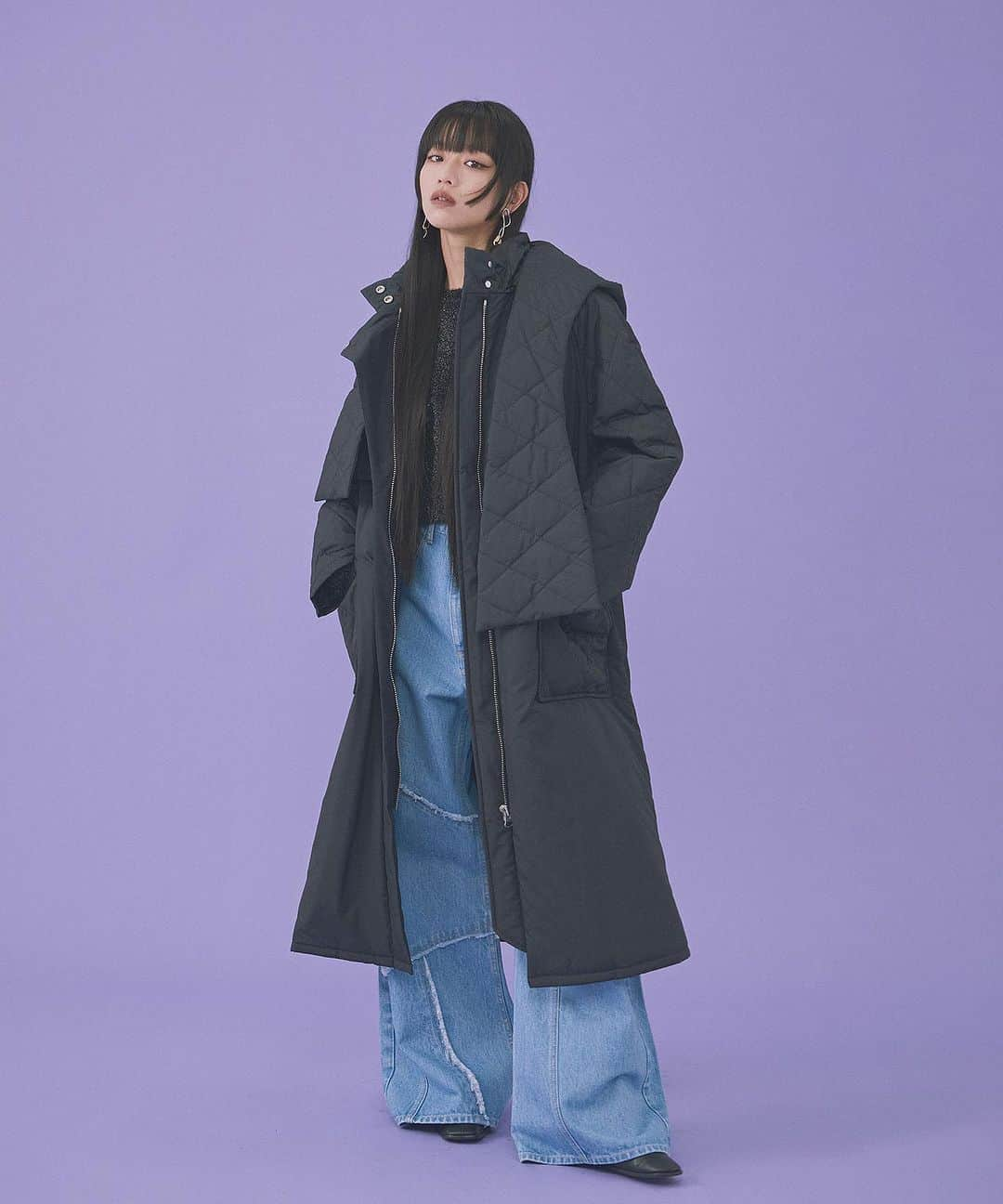 united tokyoのインスタグラム：「UNITED TOKYO | 2023 WINTER OUTER LOOK  キルティングフーディーコート 46,200yen  クレードラメニット 23,100yen  パネルデニムワイドパンツ 28,600yen  コンバージョンショートブーツ 11,000yen  #unitedtokyo  #ユナイテッドトウキョウ #2023aw #winterlook」