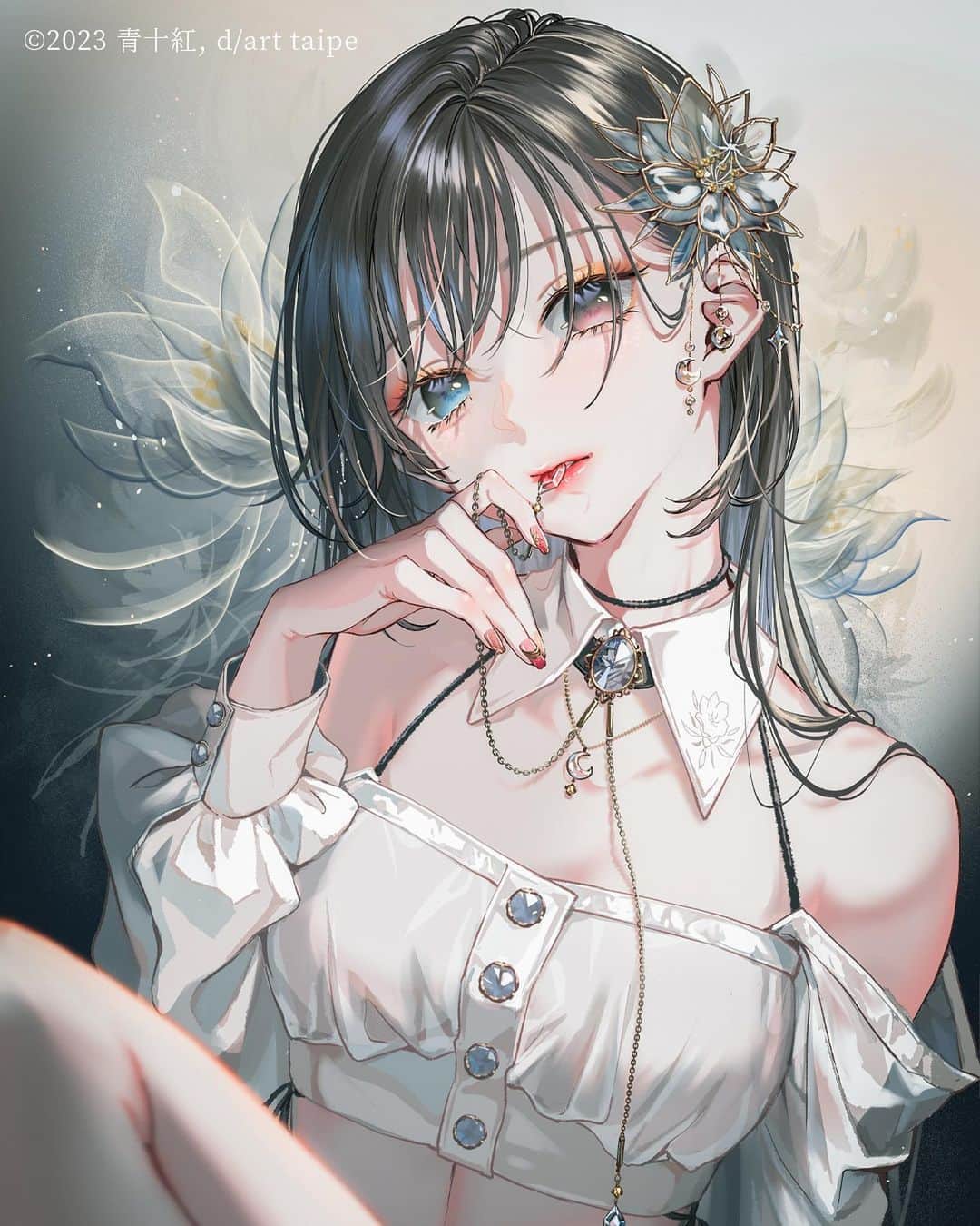 青十紅のインスタグラム：「. •┈┈••✦☪︎✦••┈┈•   青十紅 台湾初個展   Midas touchi •┈┈••✦☪︎✦••┈┈•  2023年11月11日(六)至12月10日(日)於 舉辦台灣初個展『Midas touchi』 @d_art_taipei   まさかまさかの台湾で！海外初個展開催中…！！！ 台湾から応援してくださってる方、この機会にぜひ💜✨  #oc #art #event #artwork #illustration #drawing #degitalart #design #taiwan #taipei #台灣 #插圖 #イラスト #絵 #展示会 #イベント」