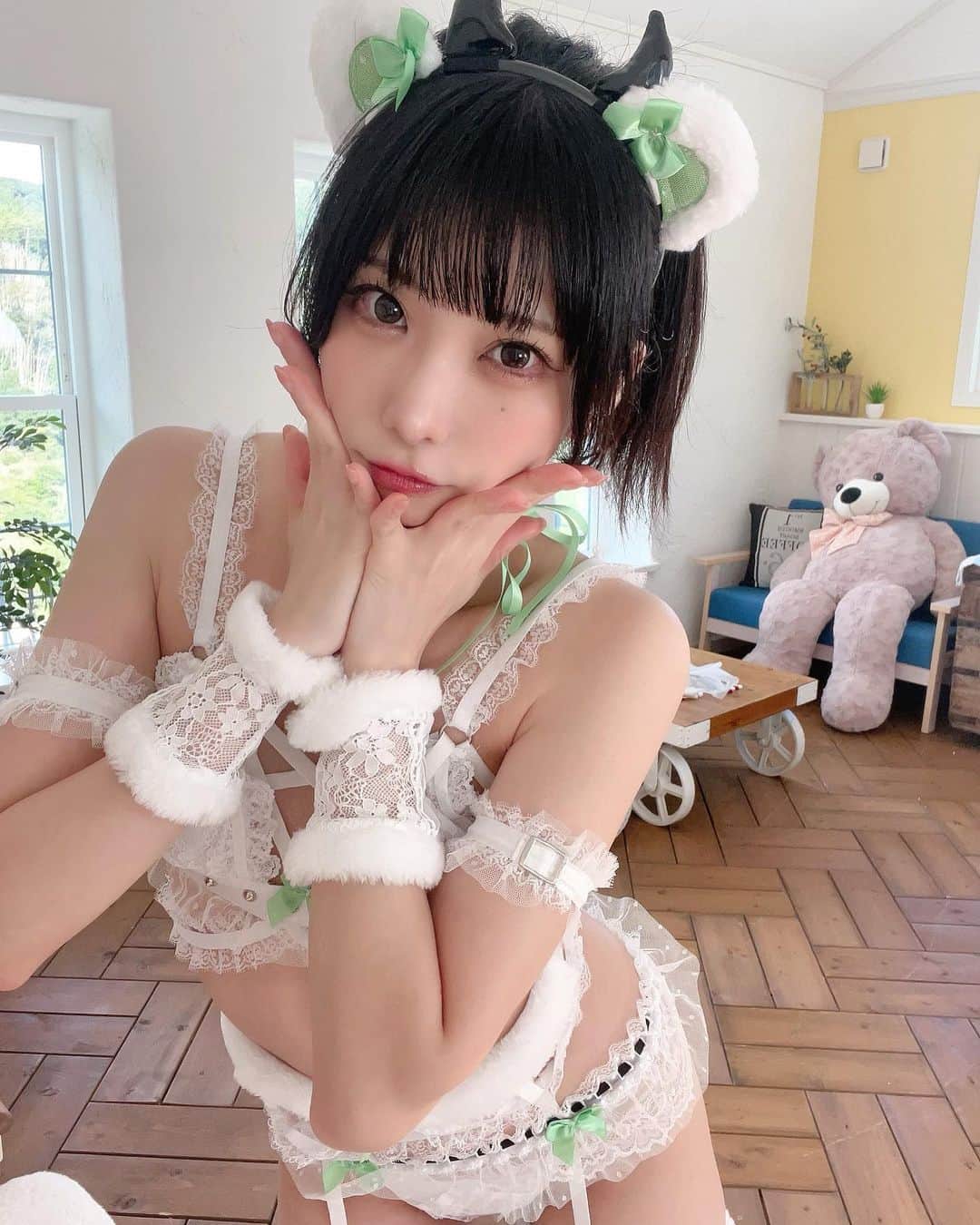 misacoのインスタグラム：「悪魔×クマ🐻=あくま！」