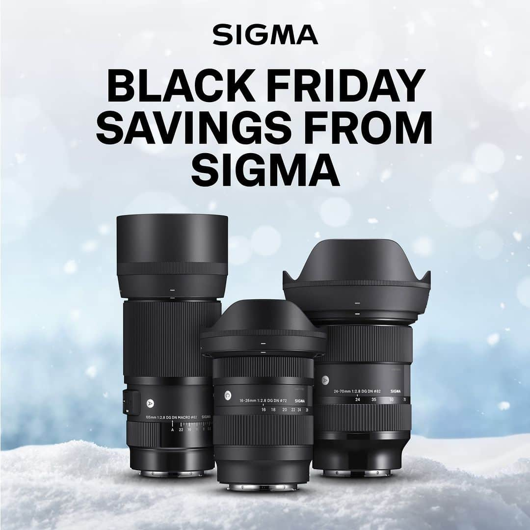 Sigma Corp Of America（シグマ）のインスタグラム：「The annual SIGMA Black Friday Savings Event is here! To celebrate the holiday season, we're offering deals on some of our most popular lenses, from wide-angle primes to telephoto zooms. There’s something for everyone!   ❄️ To see the full list of deals, visit bit.ly/sigma-black-friday-23-ig or click the link in our bio   #SIGMA #SIGMAphoto #photo #blackfriday #photography #sigmalens #sigmaart #sigmacontemporary #sigmadgdn #dslr #mirrorlessphotography」